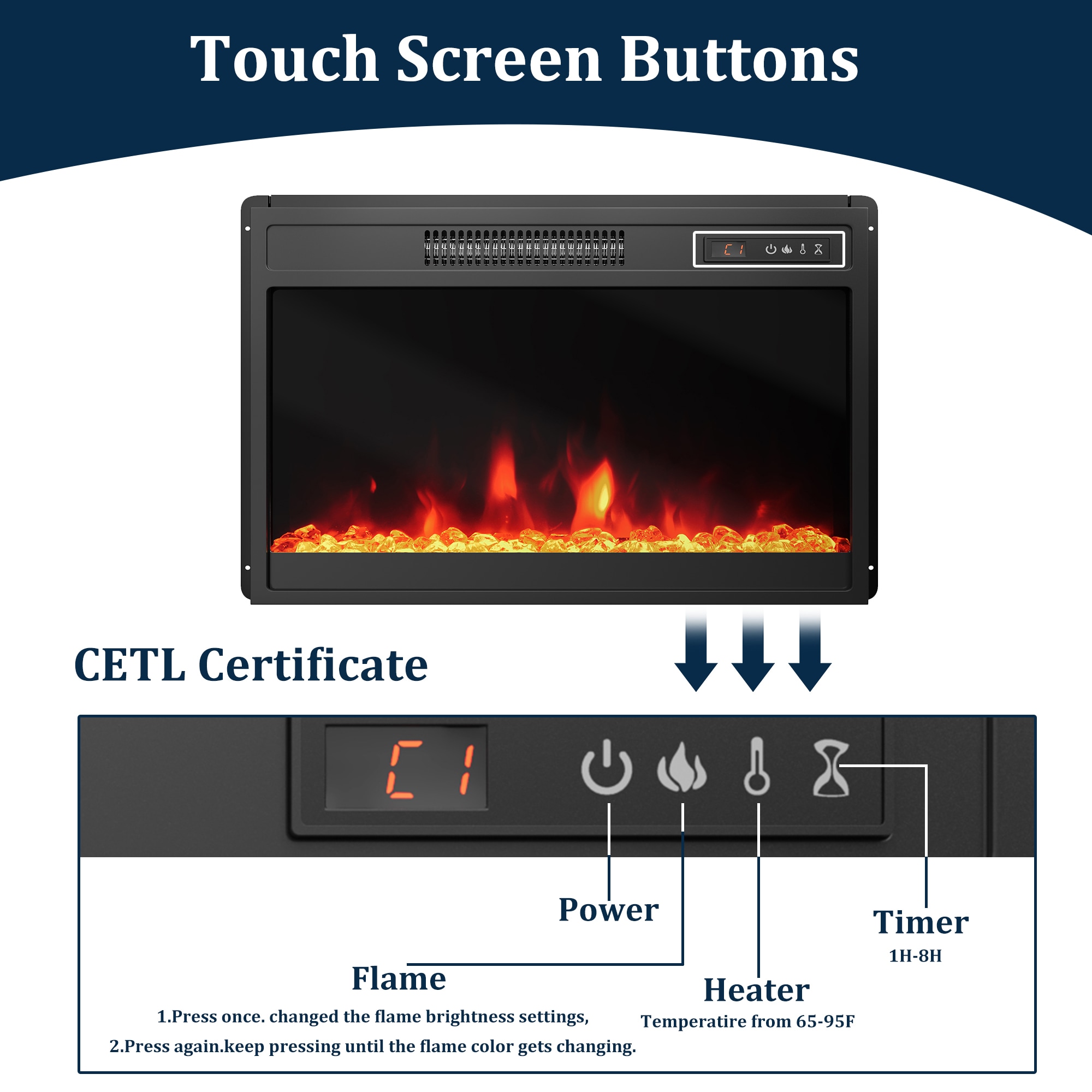Clihome CL-JH0523-WH Electric-Fireplaces - View #14