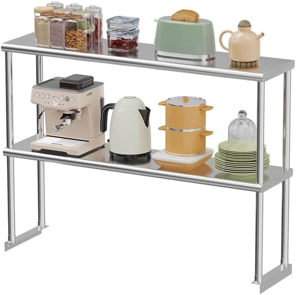 GAOMON 48 x 12 x 33 Inch Stainless Steel Workbench Stand- Heavy Duty Kitchen Counter Shelf Organizer Rack for Storage and Food Prep