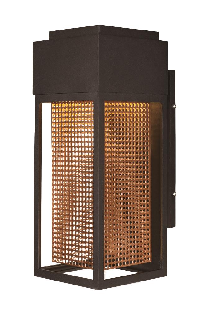 Maxim Lighting 53599GBZRG Townhouse 1-Light 16.5-in Galaxy Bronze/Rose Gold Dark Sky Integrated LED Outdoor Wall Light