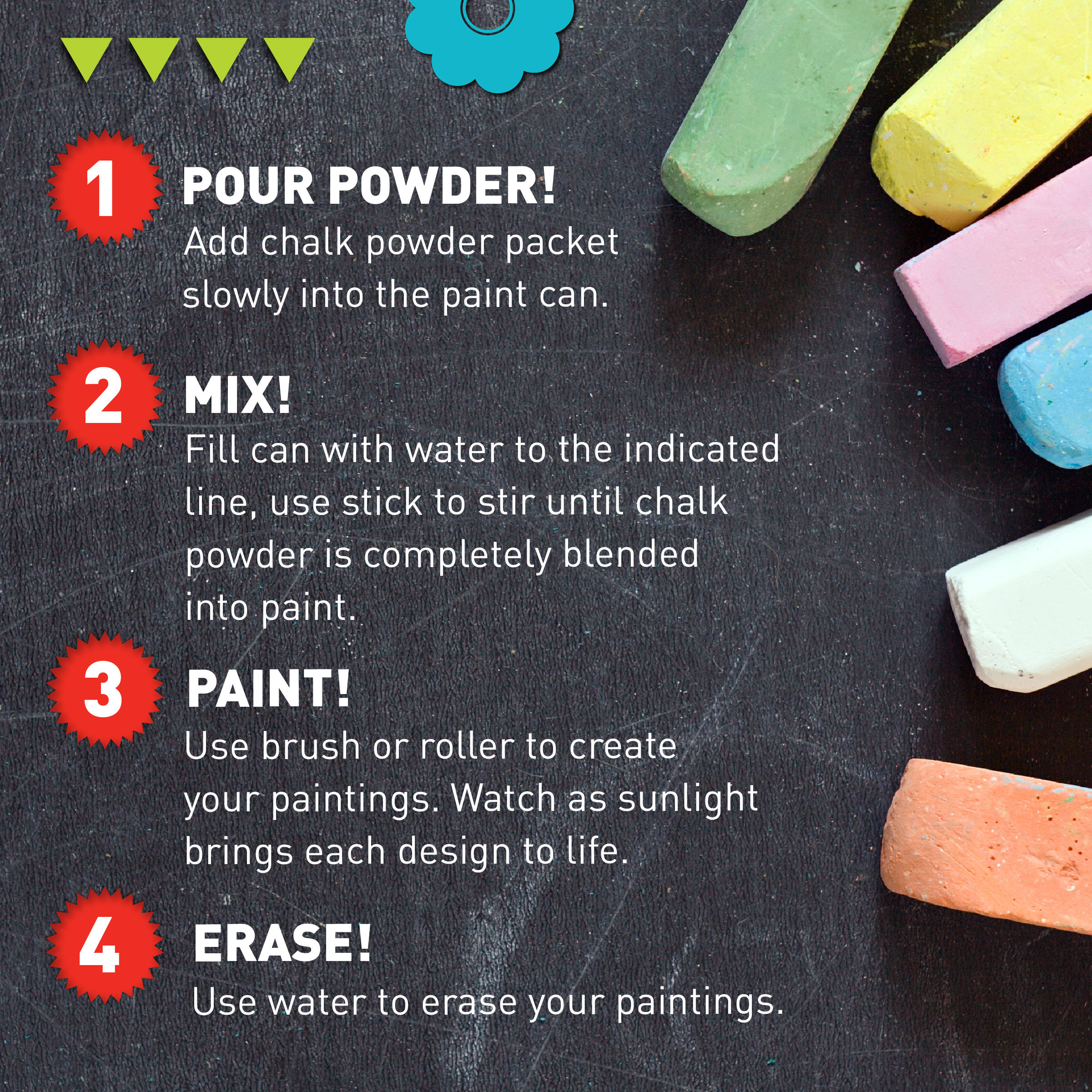Discovery Kids Washable Paint Powder Sidewalk Chalk in the Kids