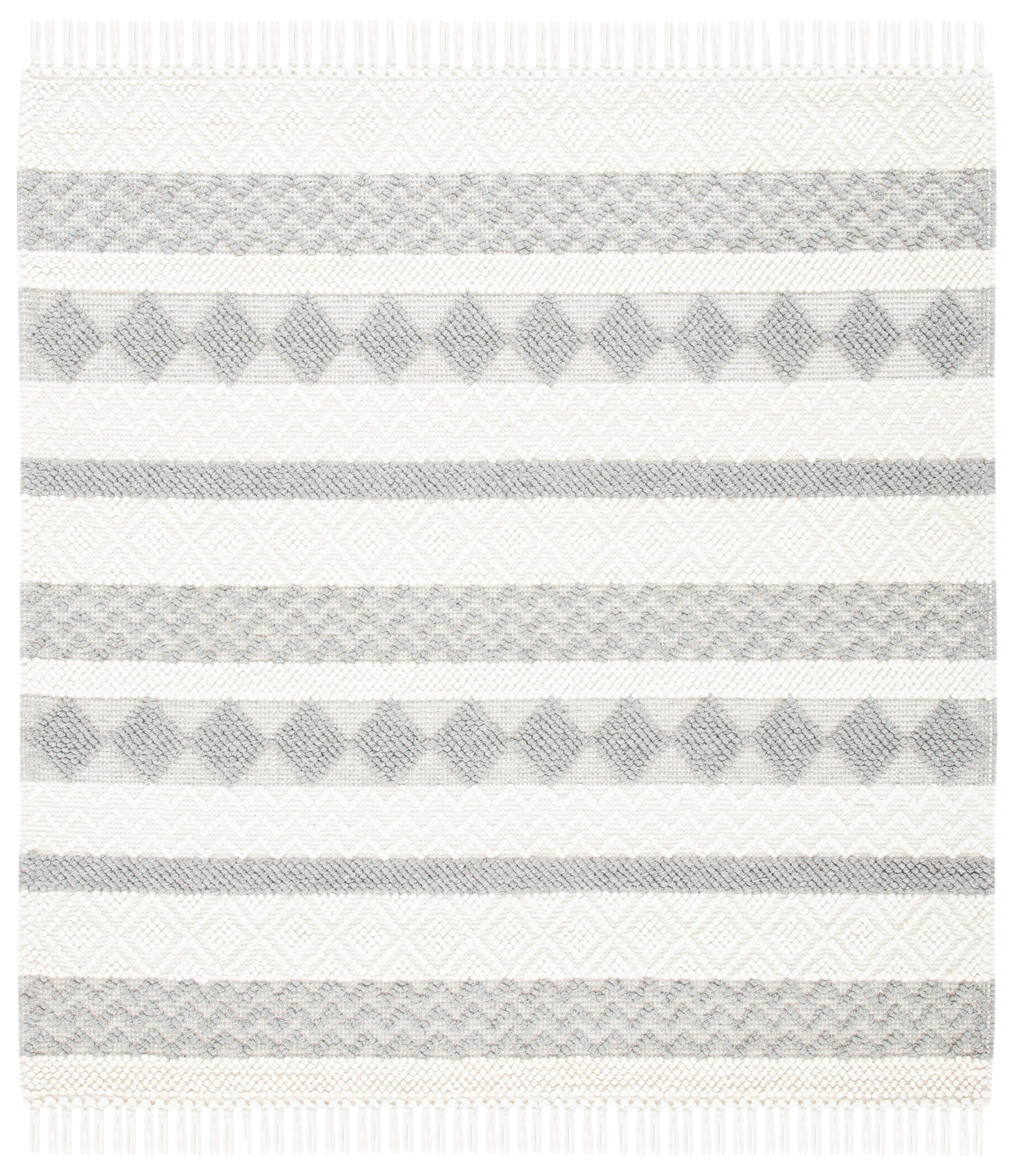 Safavieh NAT851A-6SQ Natura Walty 6 x 6 (ft) Wool Ivory/Gray Square Indoor Tribal Bohemian/Eclectic Area rug