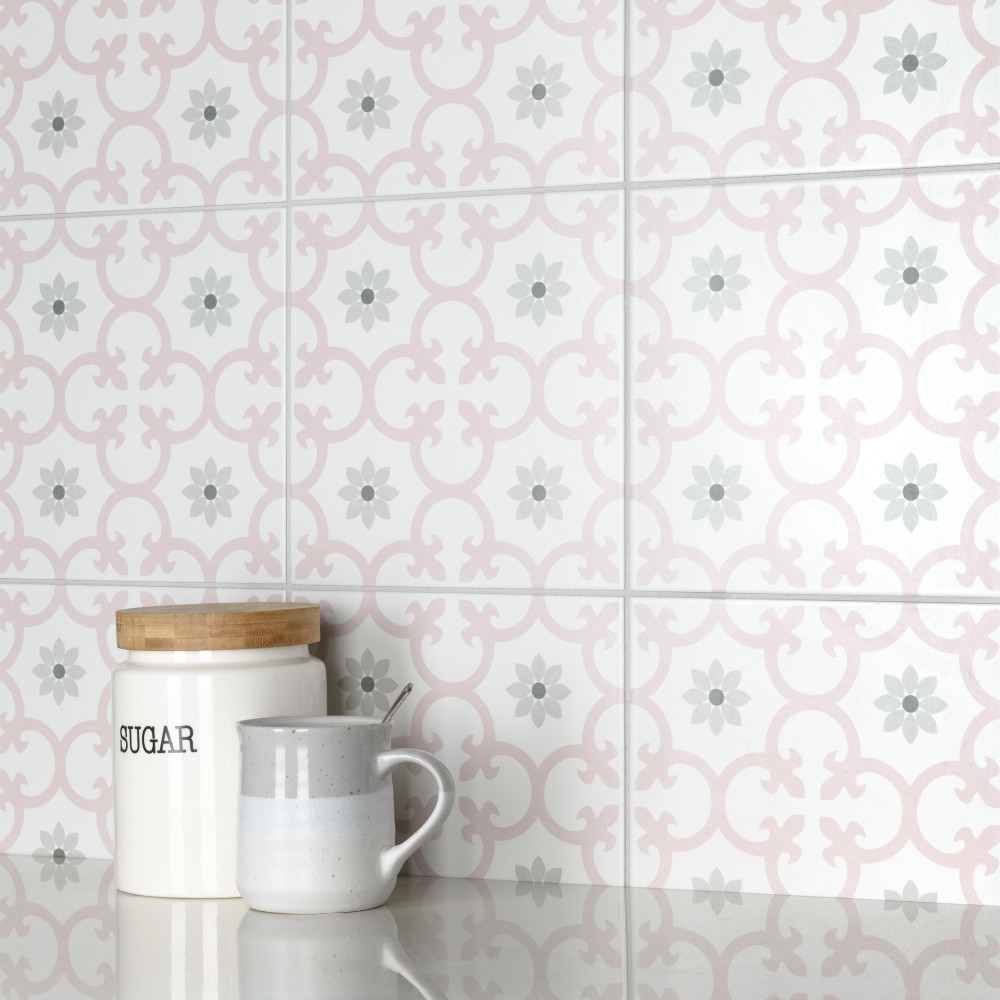 Affinity Tile Daria Rose 10-in x 10-in Matte Porcelain Encaustic Floor ...