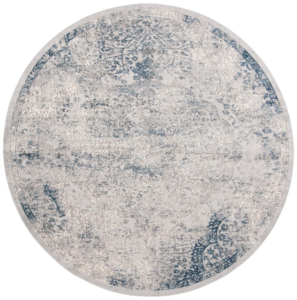 Safavieh INV403M-7R Invista Arome 7 x 7 (ft) Loomed Synthetic Gray/Blue Round Indoor Floral/Botanical Oriental Area rug