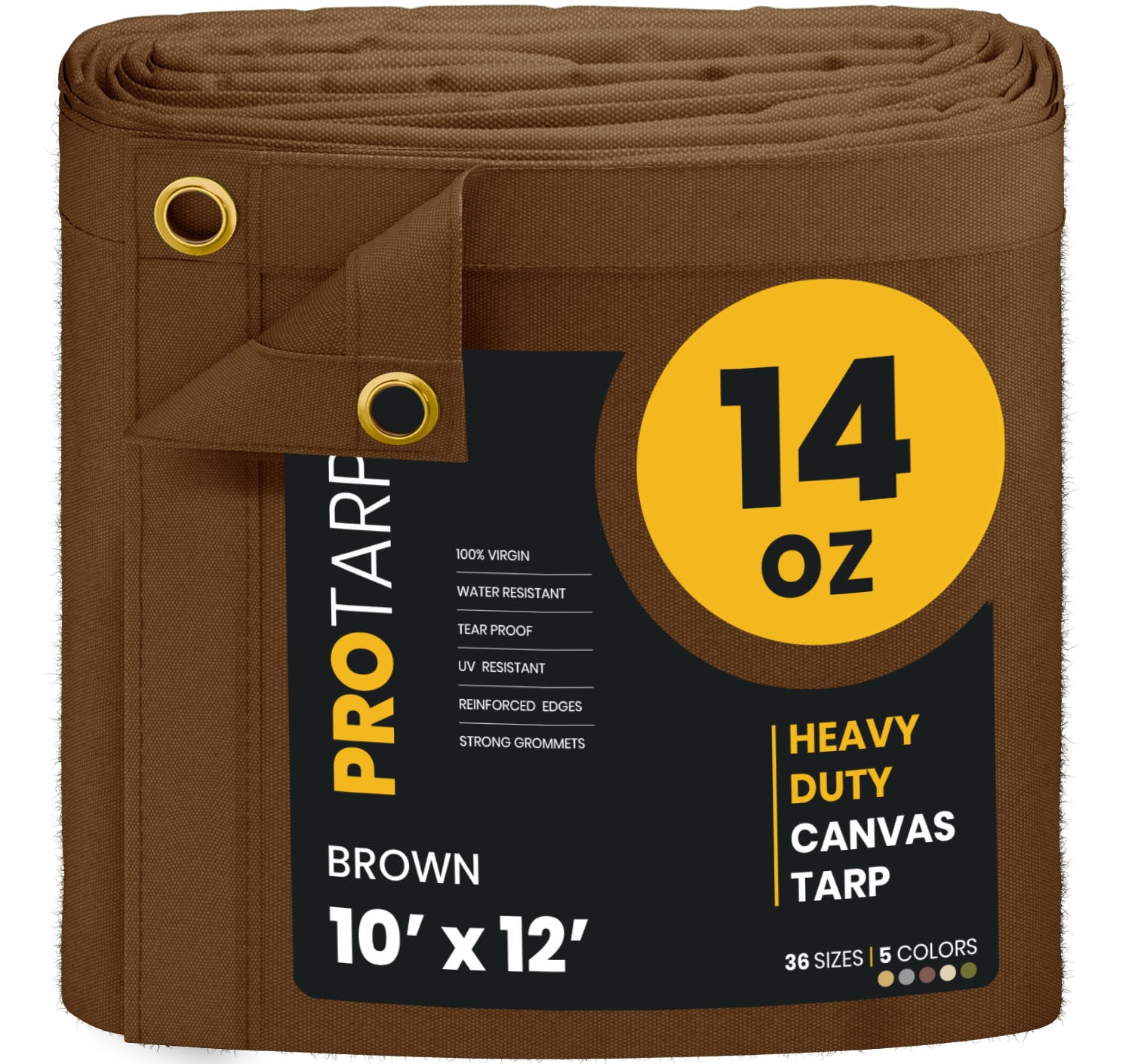 PROTARP PT-302-10X12 10-ft x 12-ft Brown Waterproof Standard Polyester 25-mil Tarp