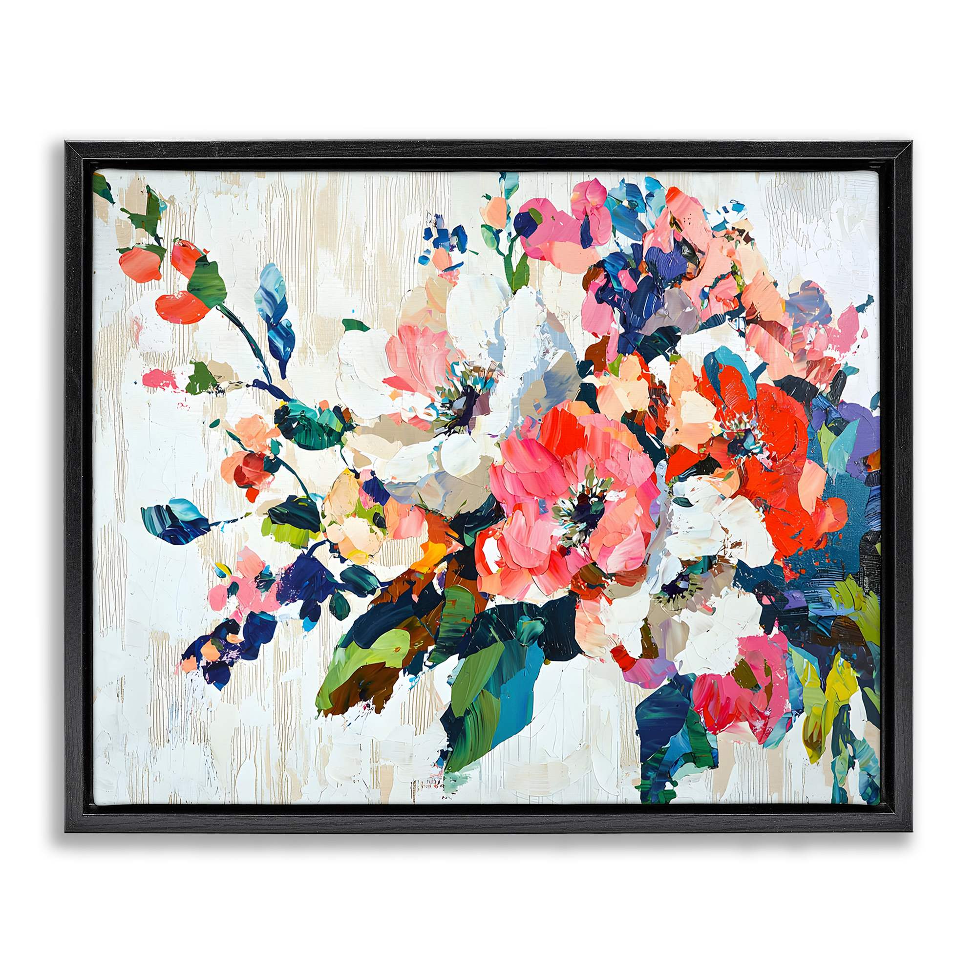 Stupell Industries BT-854-FFB-24X30 Abstract Flower Blooming Branch Black Framed Floater Canvas Wall Art By Franklyn Gregory 31 x 25