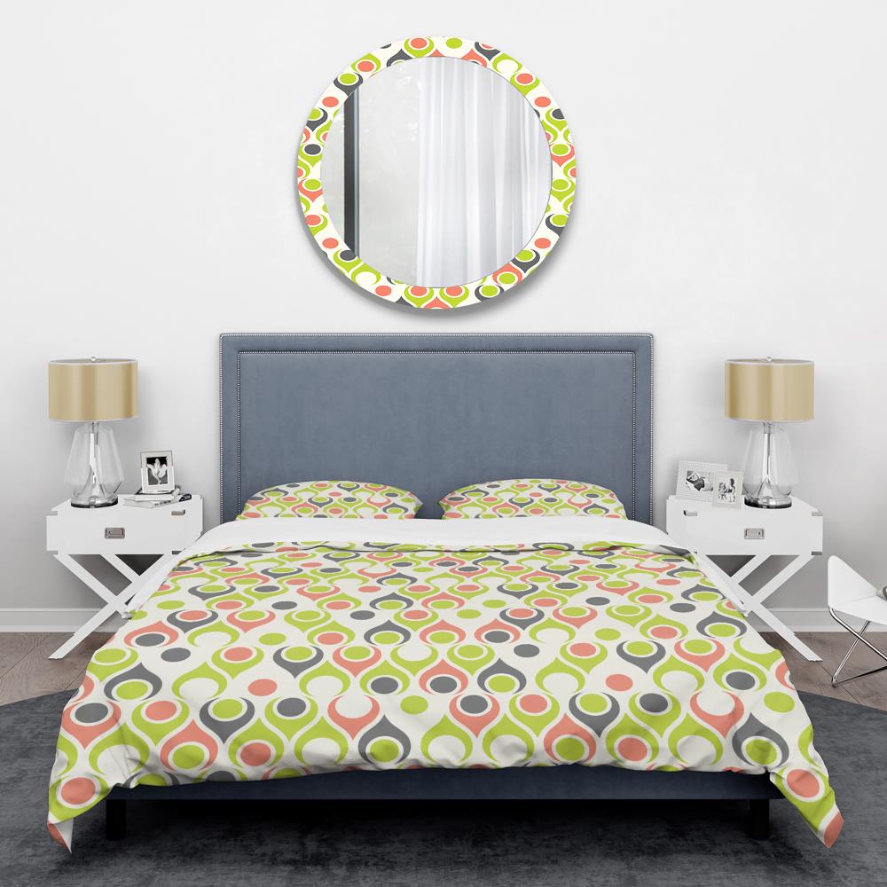 Designart BED24404-Q 3 -Piece Green Queen Duvet cover Set
