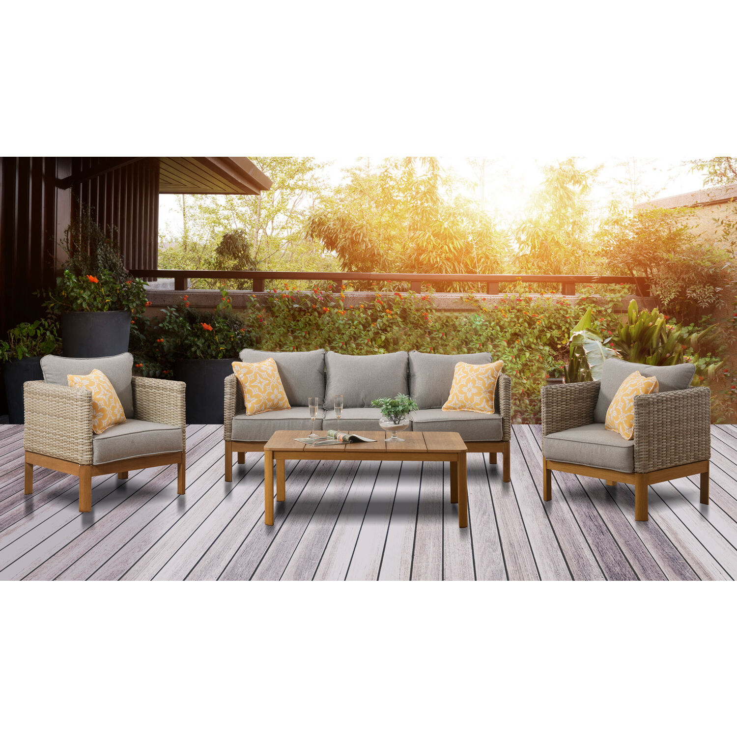 Mod Furniture BLAKE4PC-GRY Patio-Conversation-Sets - View #6