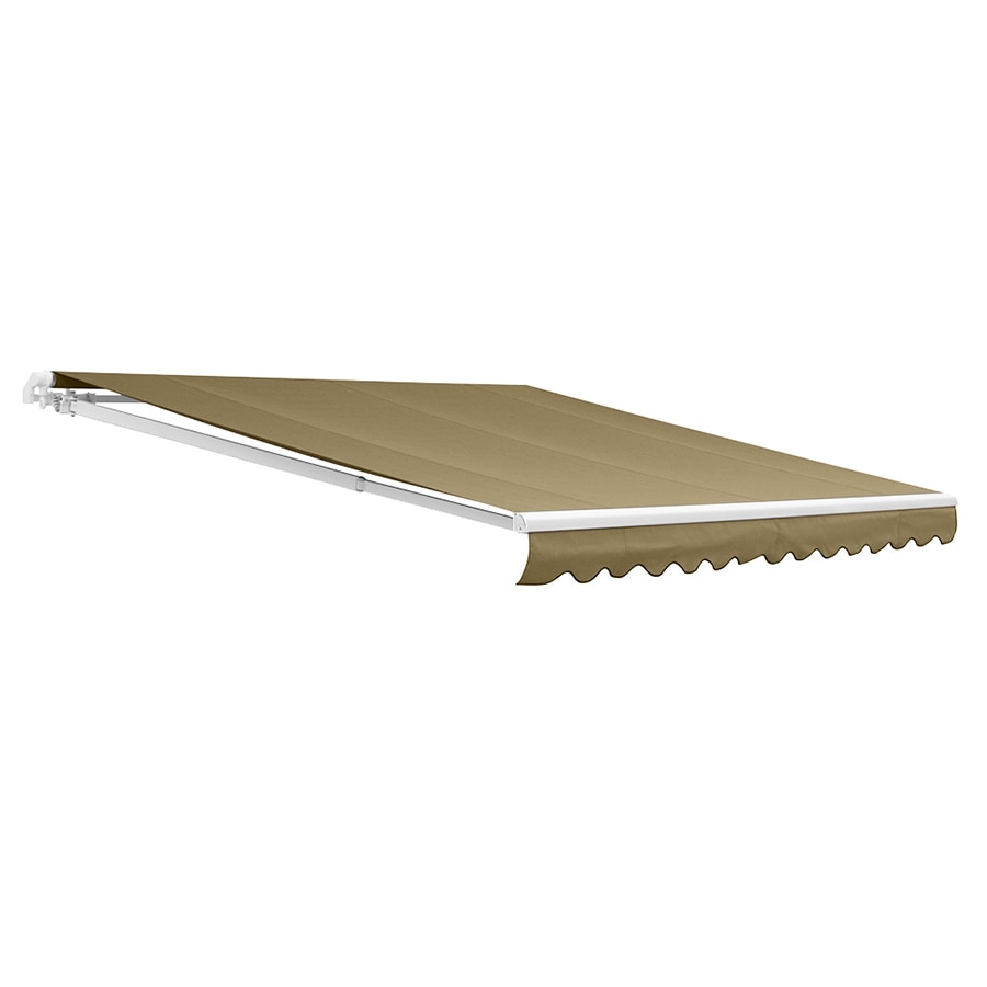 NuImage Awnings KNS06192G0783 192-in Wide x 144-in Projection x 9-in Height Fabric Dune Solid Manual Retractable Patio Awning