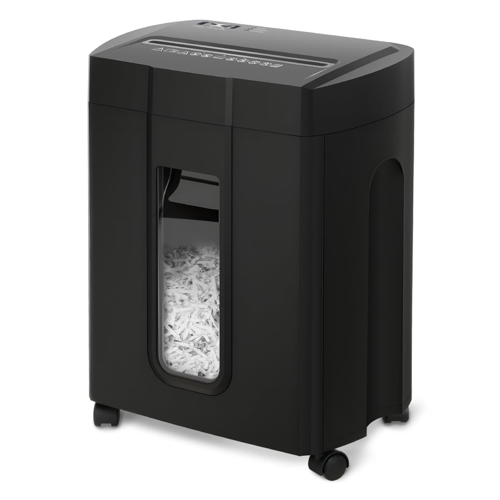 Aoibox  Low Noise 48dB Paper Shredder 15 Sheet Cross Cut P4 Security Shreds CD Credit Card 4.7 Gallon Transparent Bin Auto Start Stop Manual Reverse Black