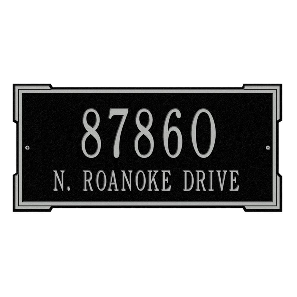 Whitehall 1022BS 7-22/25-in H x 16-5/8-in W Black/Silver Aluminum Address plaque