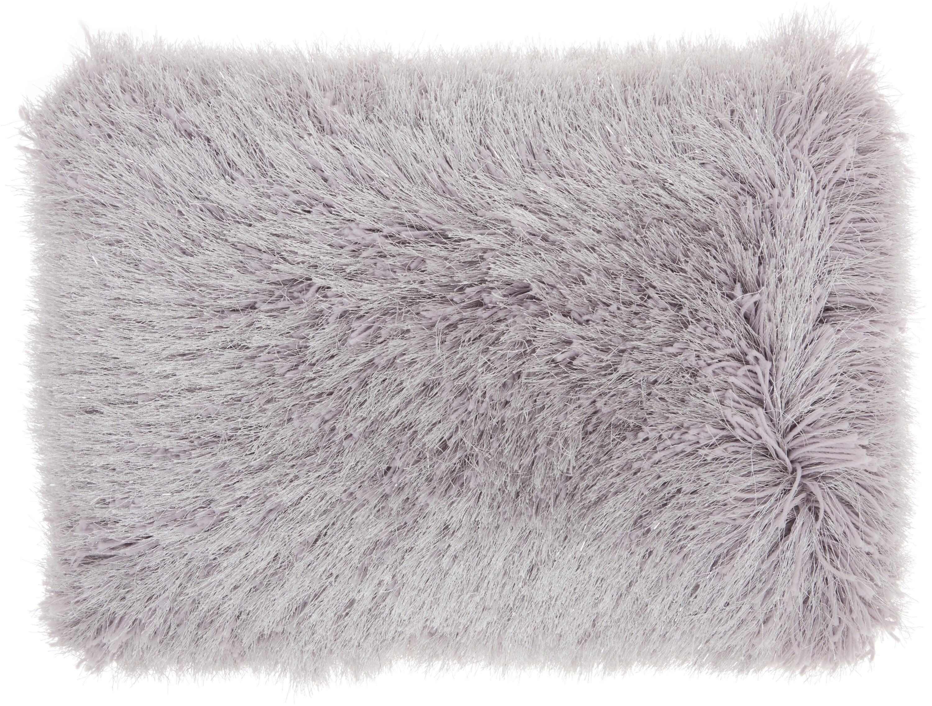 Mina Victory 798019054250 Shag 20-in x 14-in Light Grey Rectangular Indoor Decorative Pillow