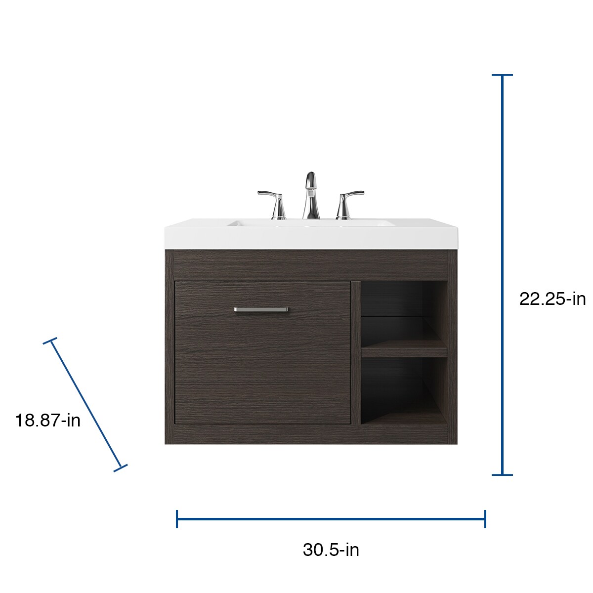 Style Selections Vada 30-in Sable Brown Single Sink Floating Bathroom ...