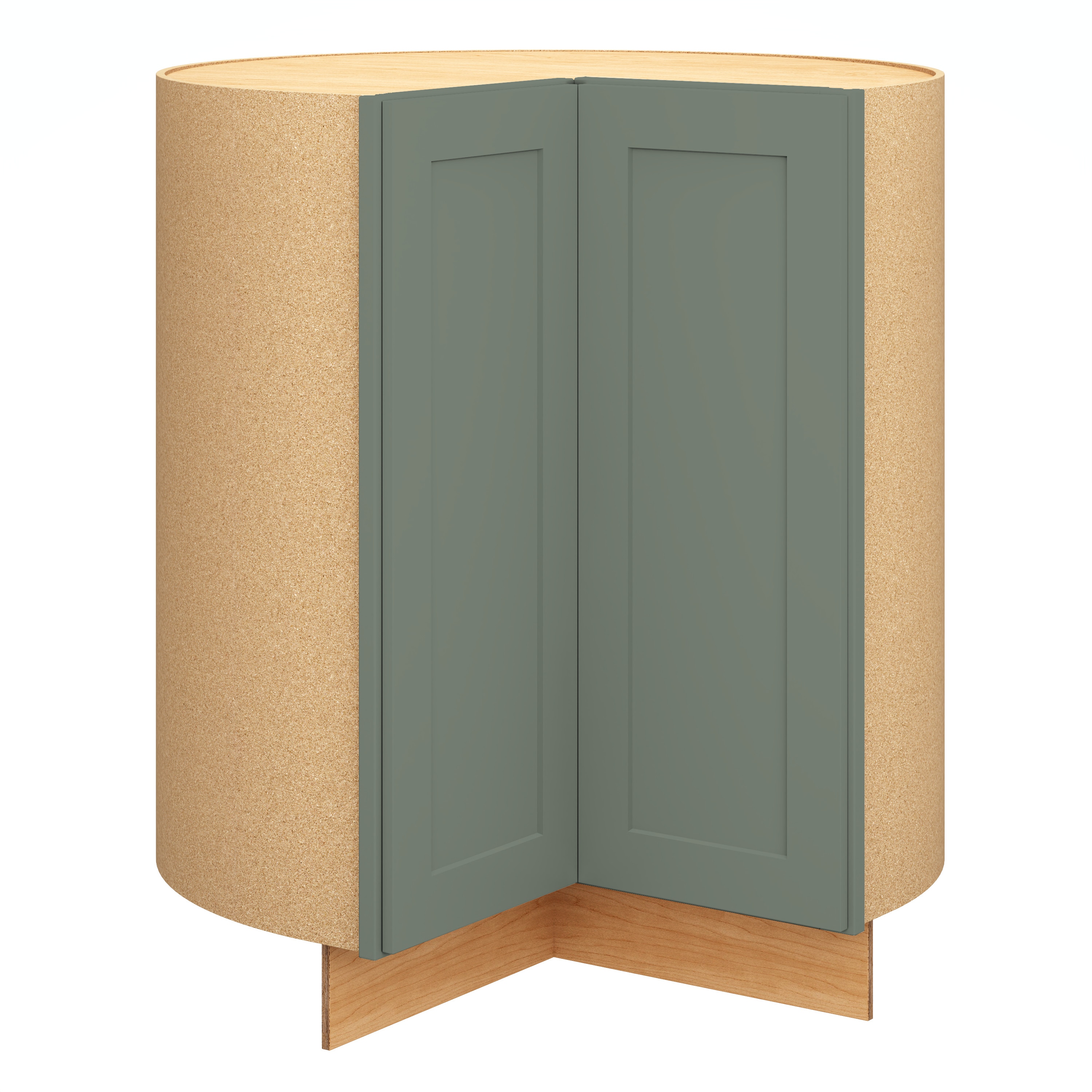 Diamond Express Jamestown 36-in W x 34.5-in H x 24-in D Moonstone Gray Lazy Susan Corner Base Fully Assembled Plywood Cabinet (Recessed Panel Square Style)