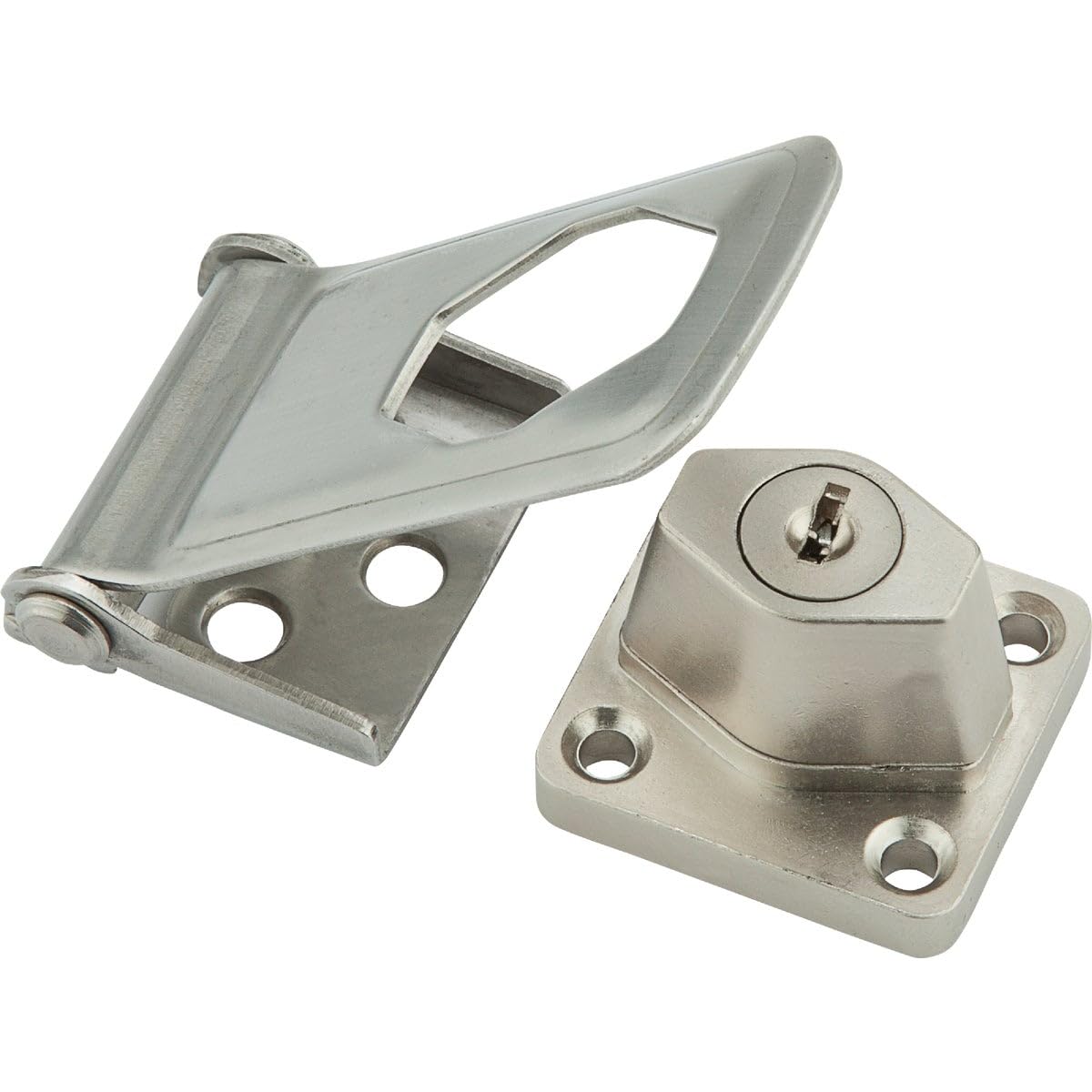 National Hardware  3.5 in Brushed Stainless Steel Keyed Hasp Lock N102-804