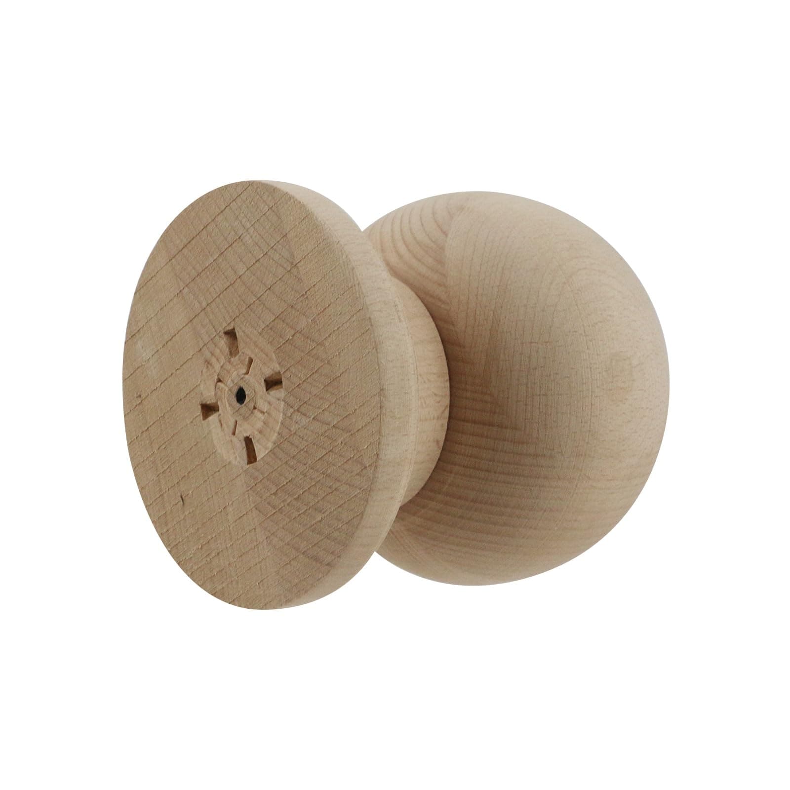 Etokfoks  Unfinished Beech Wood Finial 5 7 in H x 4 72 in W for Bed Post Curtain Rod Staircase 1 Pack