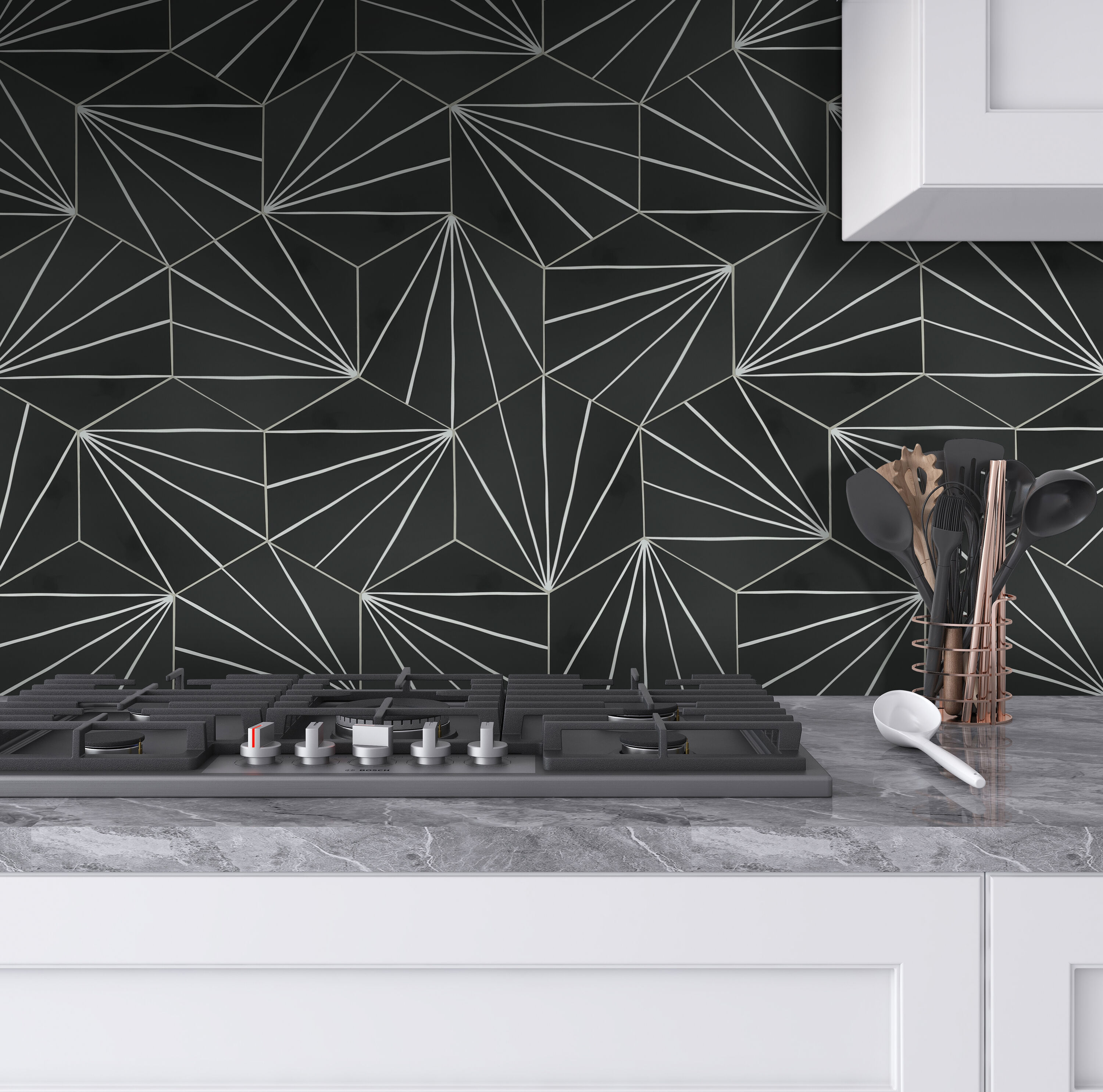 SUNWINGS HEXL-BLK-45PCS Ceramic-Tile - View #5