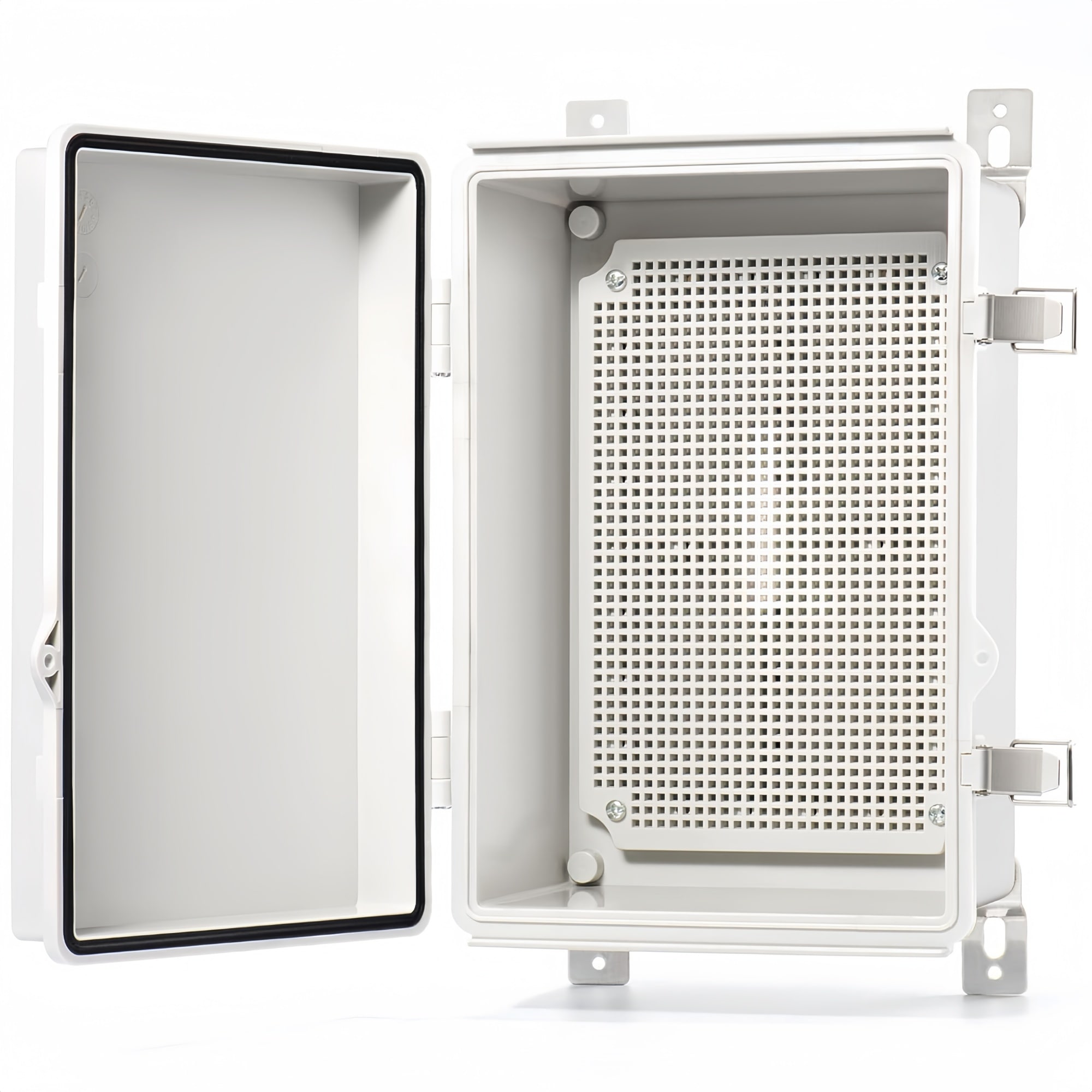 Numhew 11.2in H 7.7in W 5.1in D 1-Piece Hinged Grey Waterproof Electrical Enclosure Junction Box