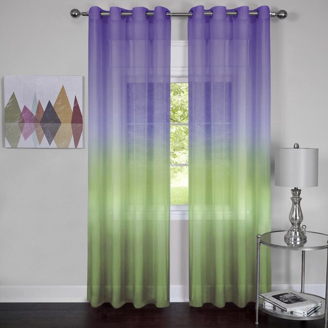 Grommet Single Curtain Panel, Purple Ombre Curtains