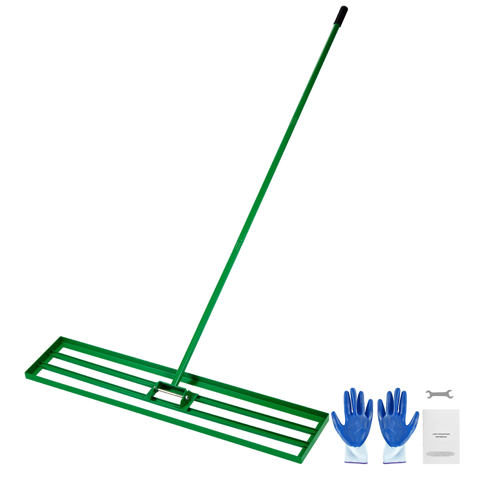 Mecale 48 x 10-in Lawn Leveling Rake 78-in Steel Handle Q235 and Aluminum Yard Leveler for Lawn Golf Farm