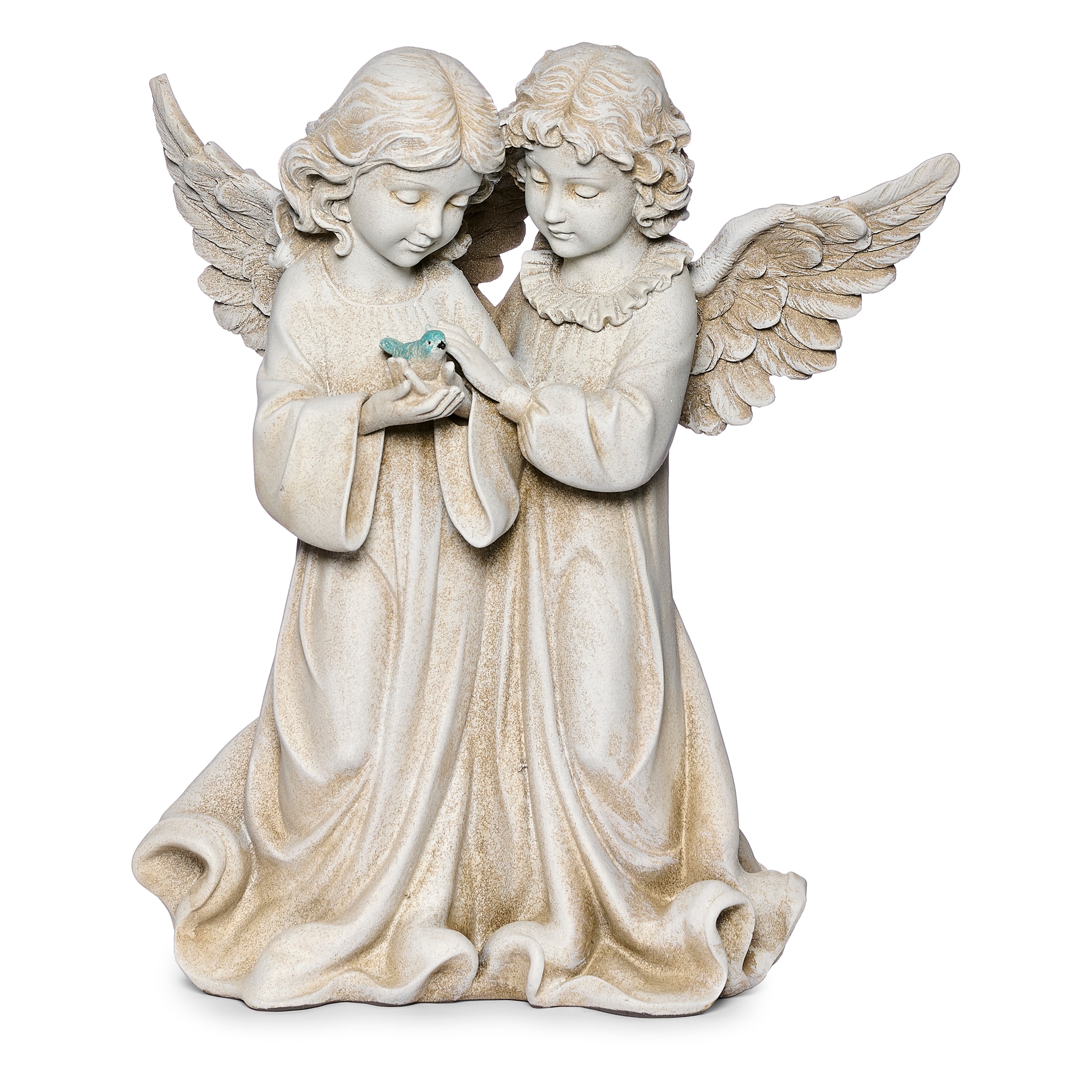 Roman 66745 14-Inches H x 8.3-Inches W Gray Angels and cherubs Garden Statue