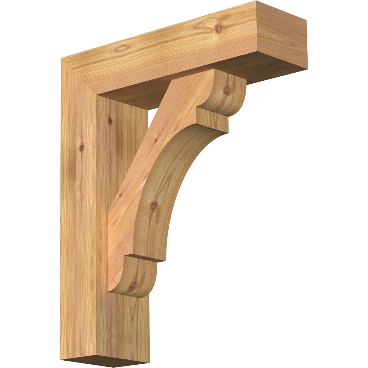 Ekena Millwork 1463535 Olympic Block Smooth Bracket with Offset Brace 5-1/2-in x 18-in x 22-in Western red cedar Brown Wood Standard bracket