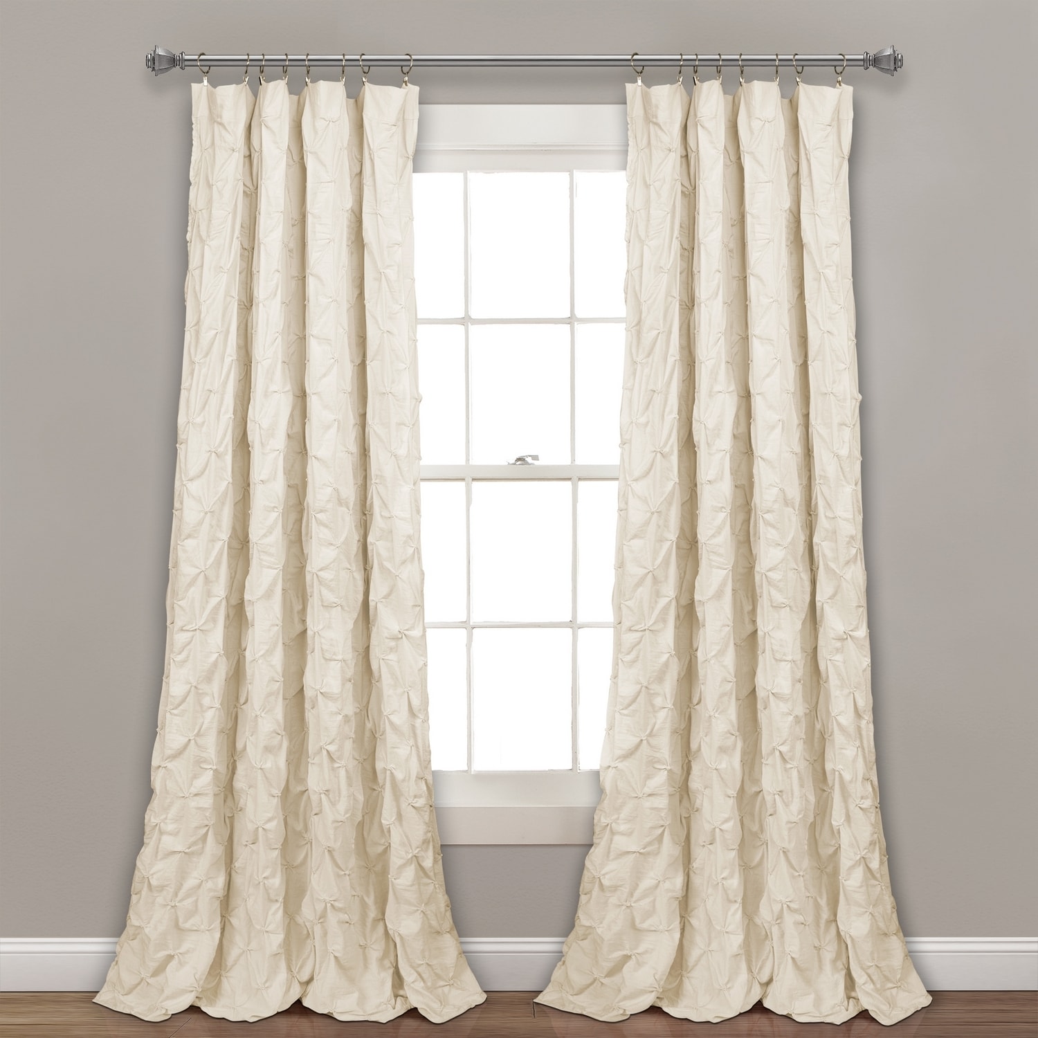 Lush Decor 16T003485 84-Inches Ivory Rod pocket Single curtain panel