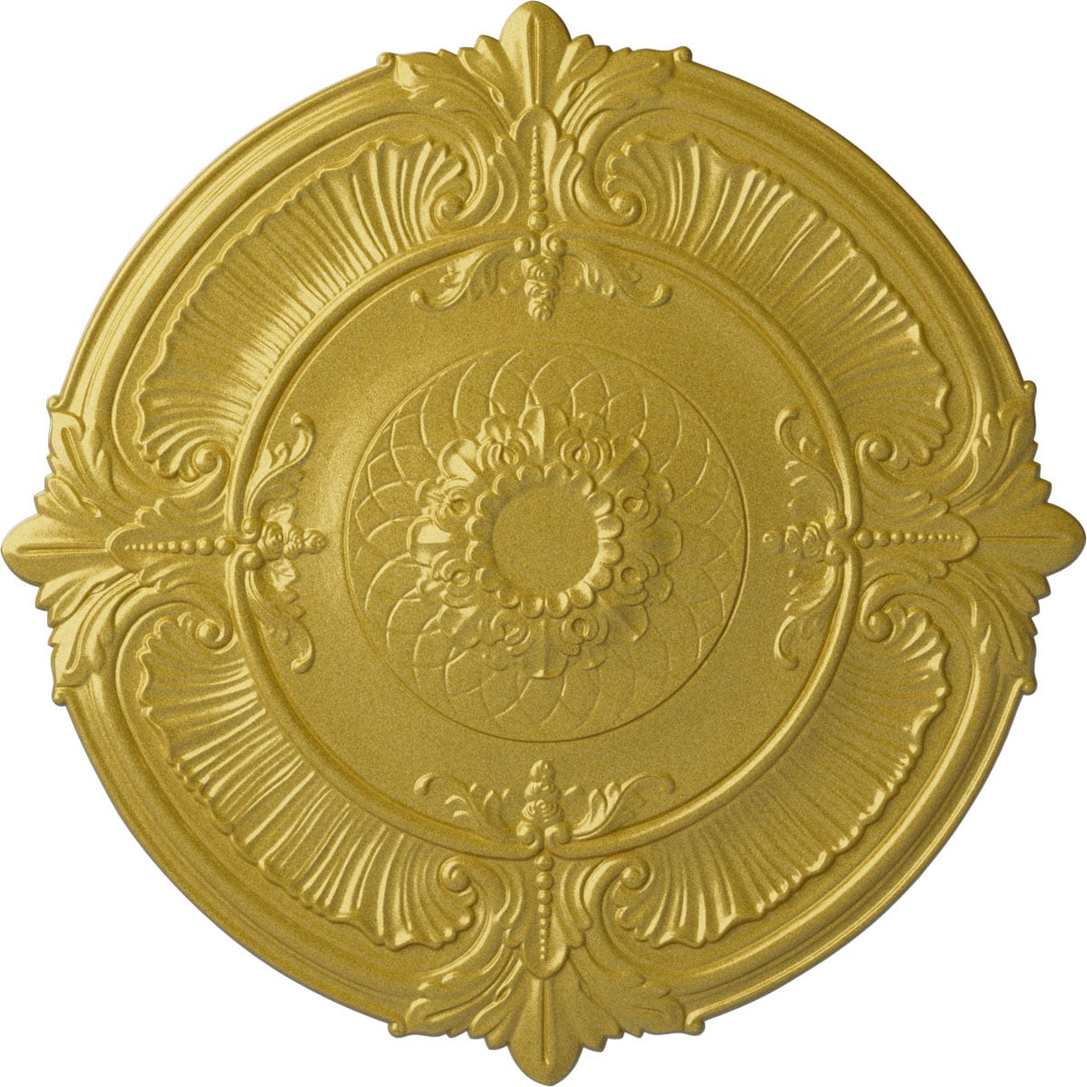 Ekena Millwork CM39ATRGS Attica 39.5-in W x 39.5-in L Painted Rich Gold Polyurethane Whole Ceiling Medallion