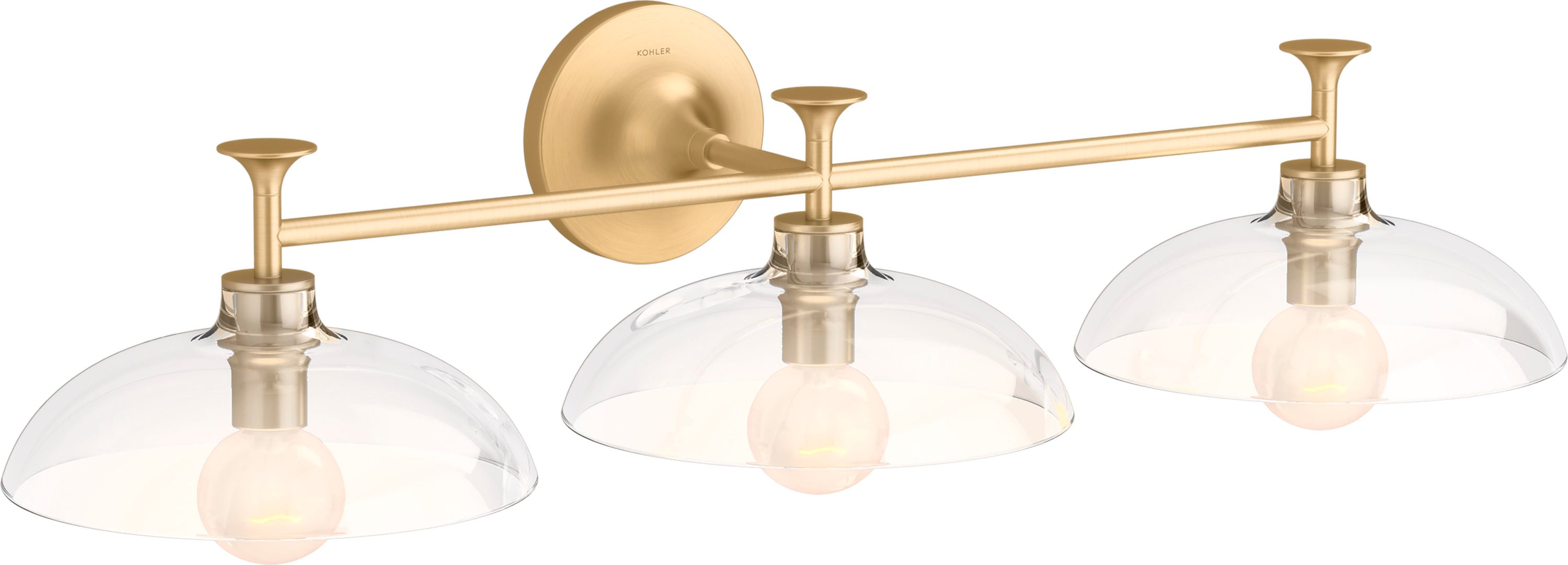 KOHLER 31770-SC03-2GL Tone 31.13-in W 3 -Light Brushed Gold Wall Sconce
