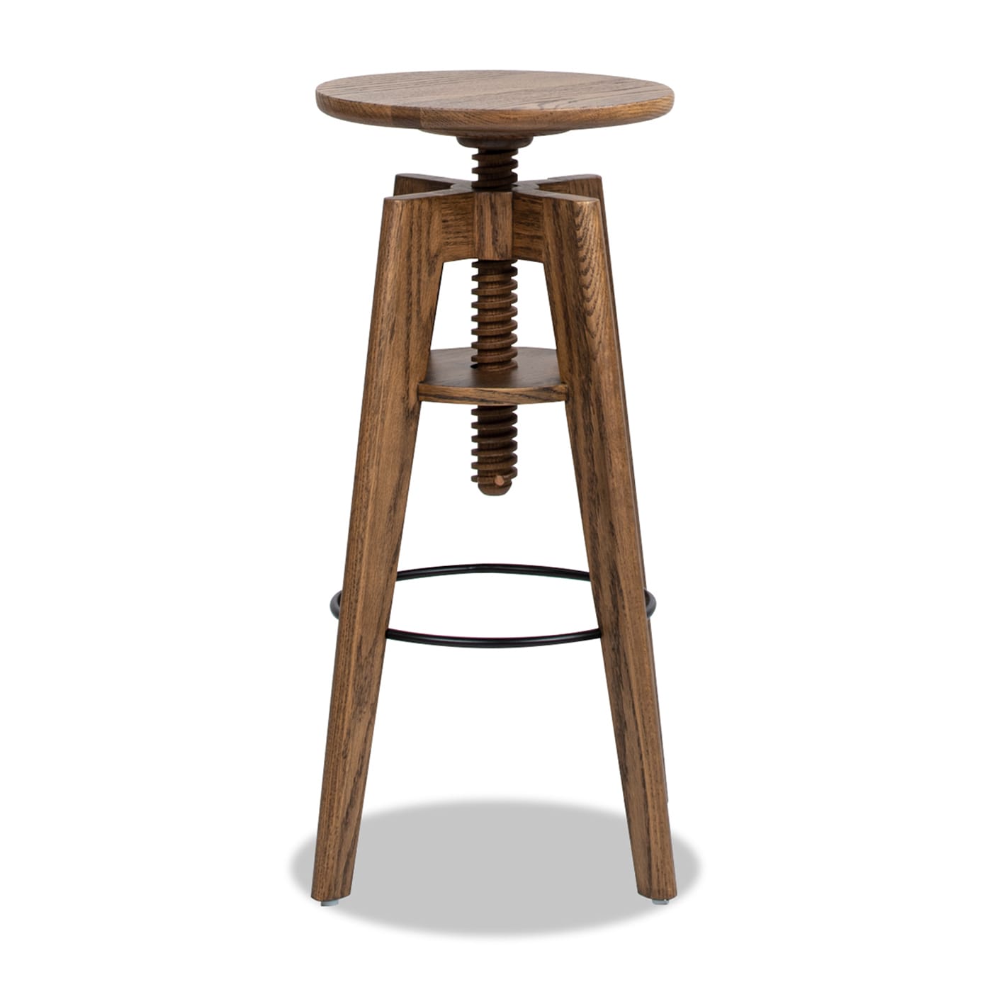 Jennifer Taylor Home LZWW-81371 Spencer Walnut Brown 26-in H Counter height (24-in to 27-in) Round Seat Wood Bar Stool