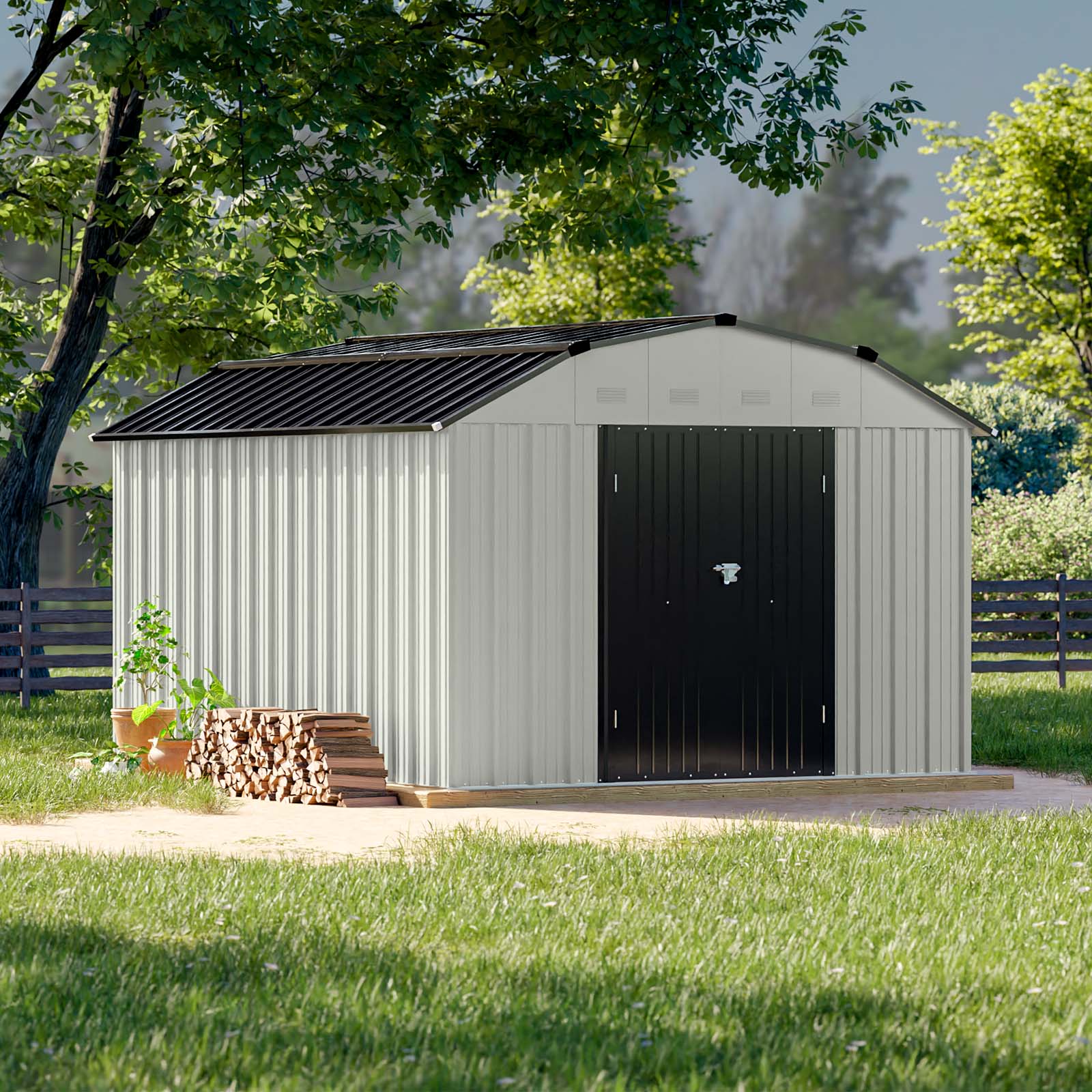 Patiowell WES-0299-2GY Metal-Storage-Buildings-Sheds - View #2