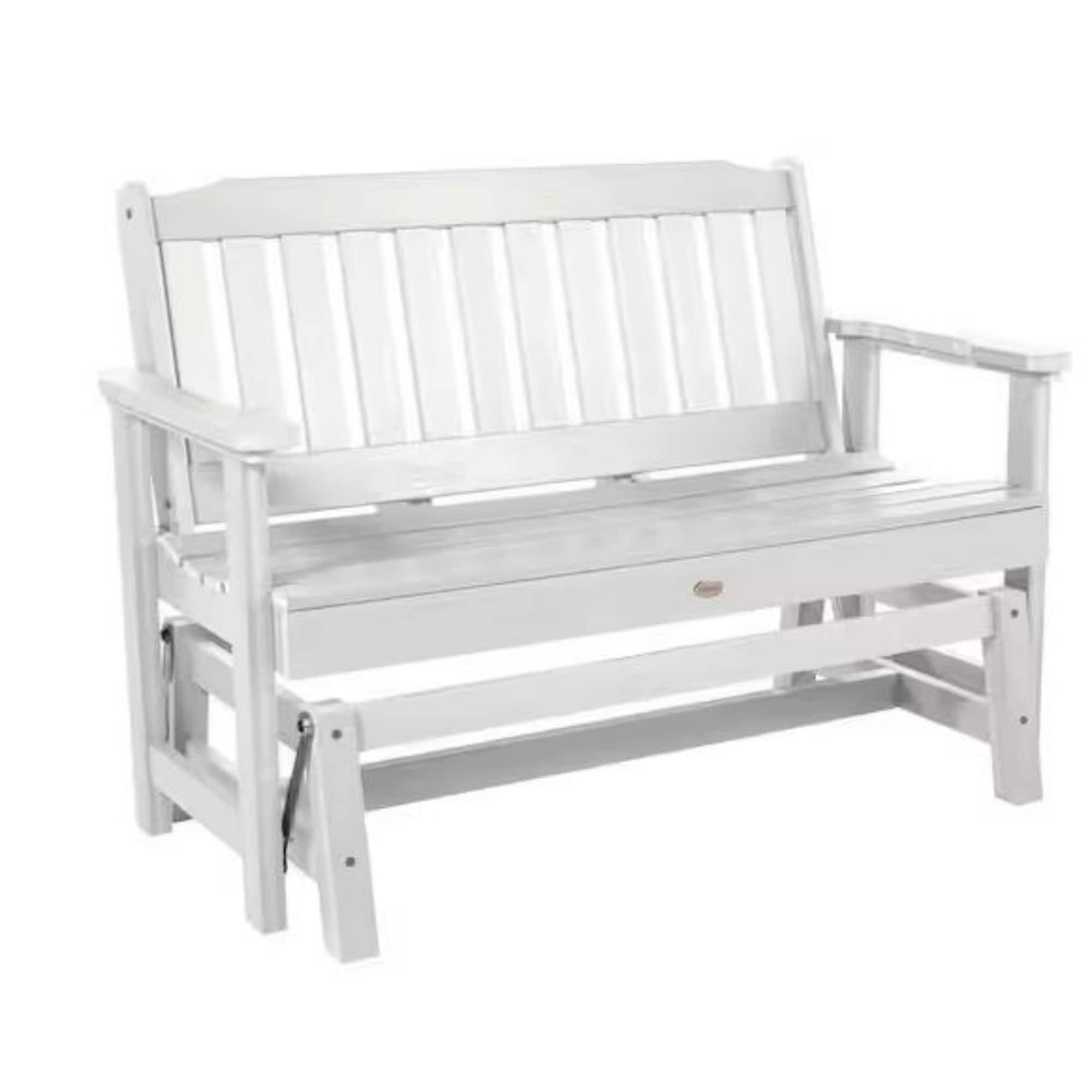 VOUA SRYBY-WE Garden 2 -person HDPE Outdoor Glider 48.6-in W x 35.2-in H White HDPE Glider Bench