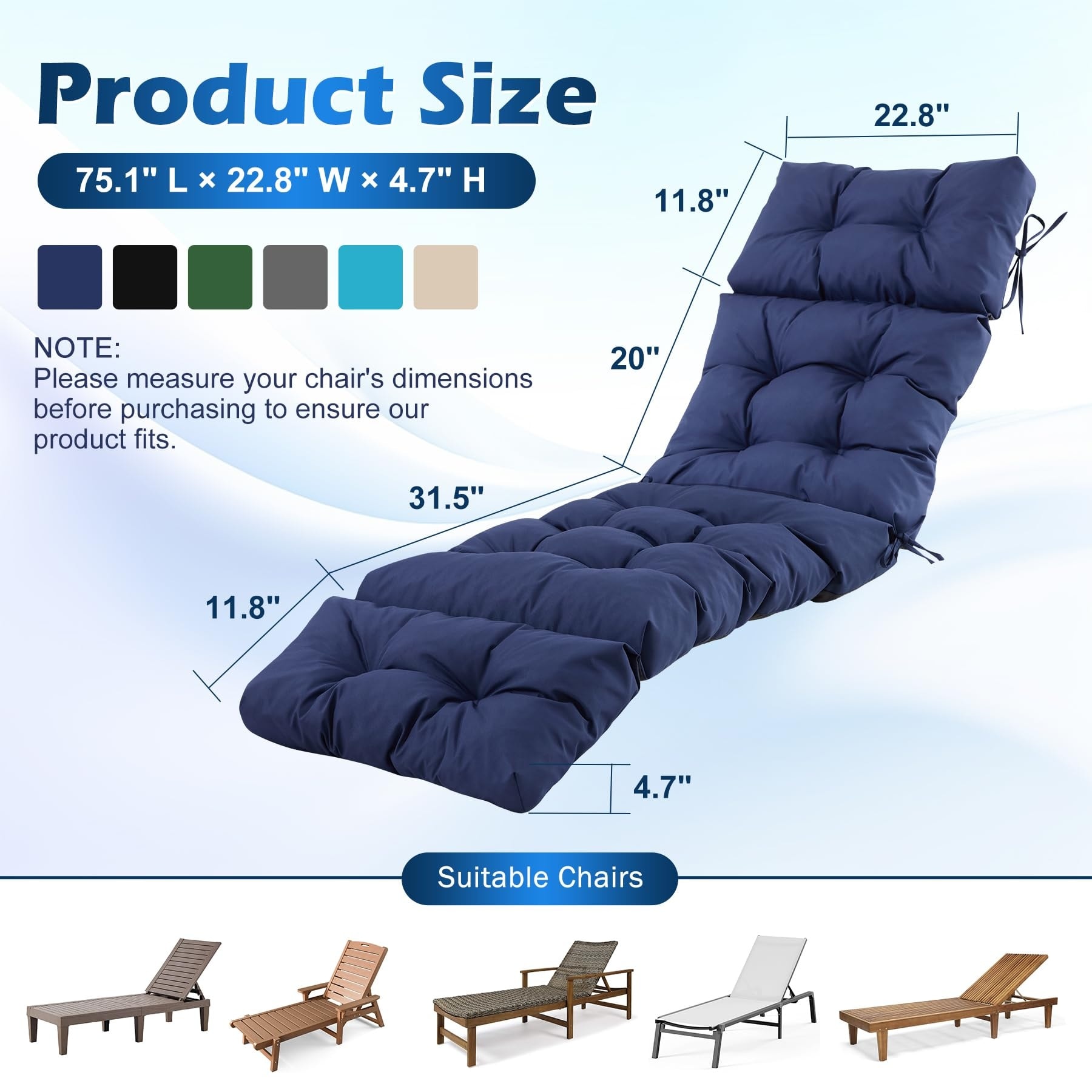 Justincity LJT0429D12 Patio-Furniture-Cushions - View #2