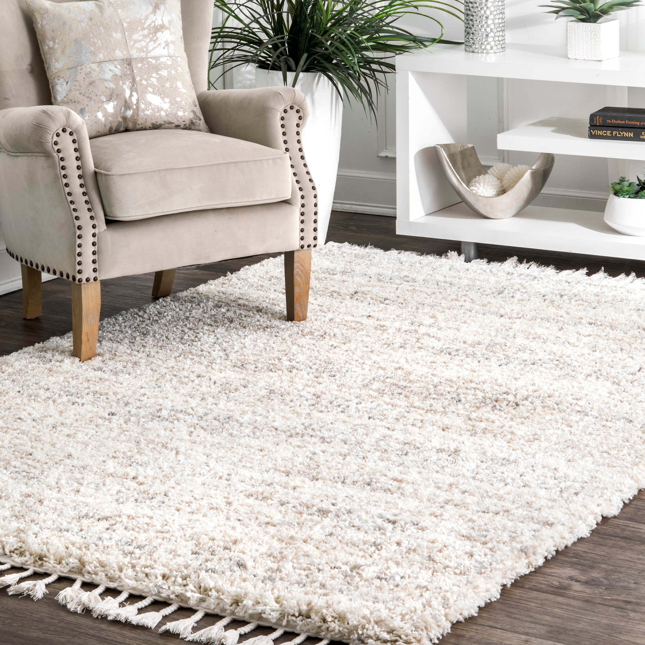 nuLOOM KKEL04A-6709 6 x 9 (ft) Loomed Polypropylene Ivory Rectangular Indoor Solid Area rug
