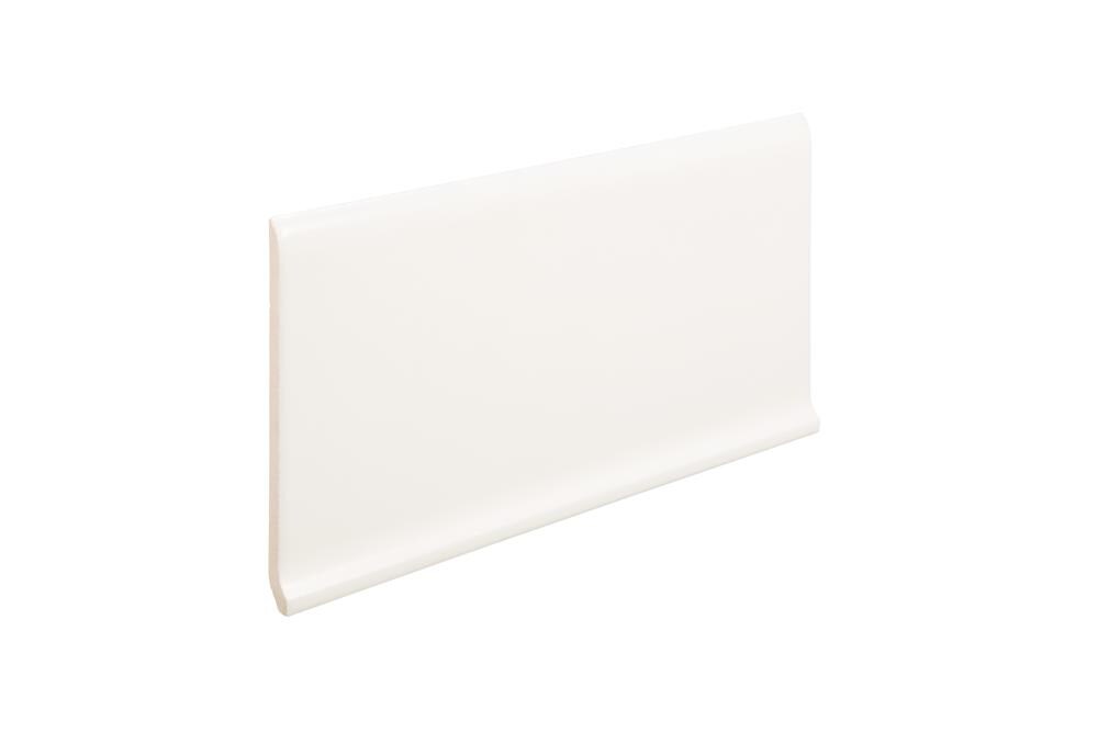 Emser F72STYLWH0612CBM Style White Porcelain Cove Base Tile (Common: 6-in x 12-in; Actual: 6.3-in x 11.73-in)
