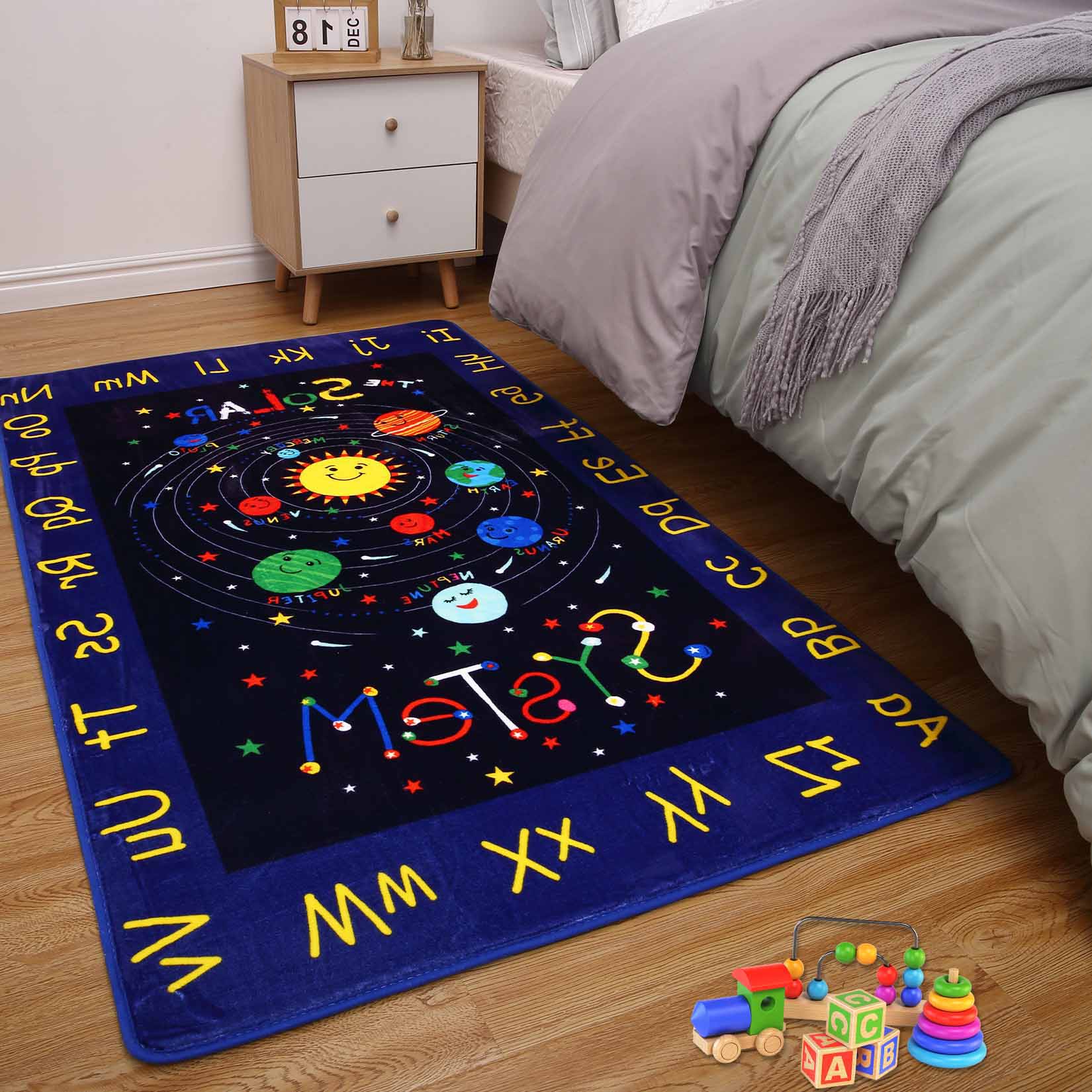 Garvee YXY-LO-PHO-0WP2P1KG 8 x 10 (ft) Loomed Polyester Navy Rectangular Indoor Mid-Century Modern Machine washable Area rug