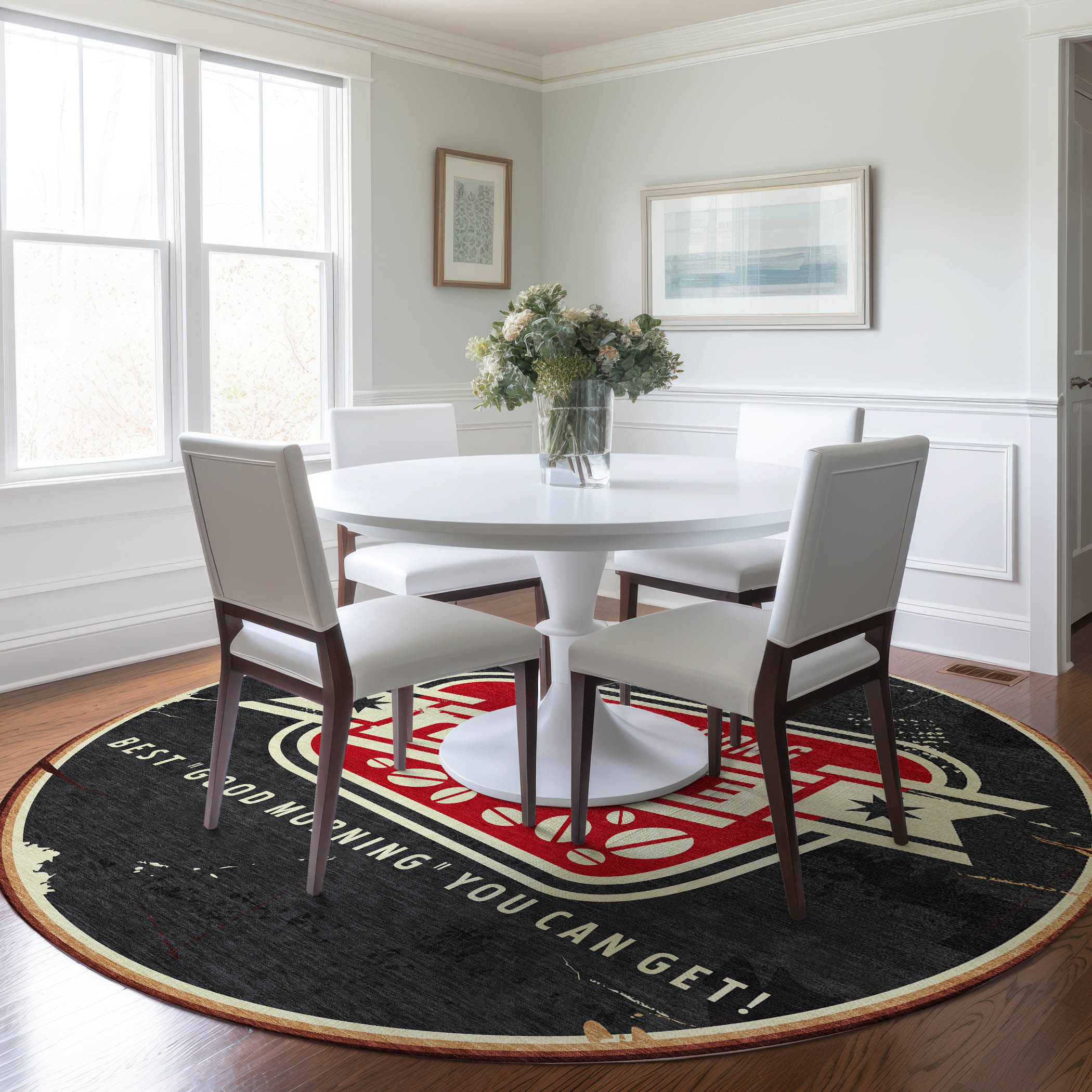 Addison Rugs AMF166MI8RO Mayfield AMF166MI 8 x 8 (ft) Loomed Polyester Midnight Round Indoor Geometric Machine washable Area rug