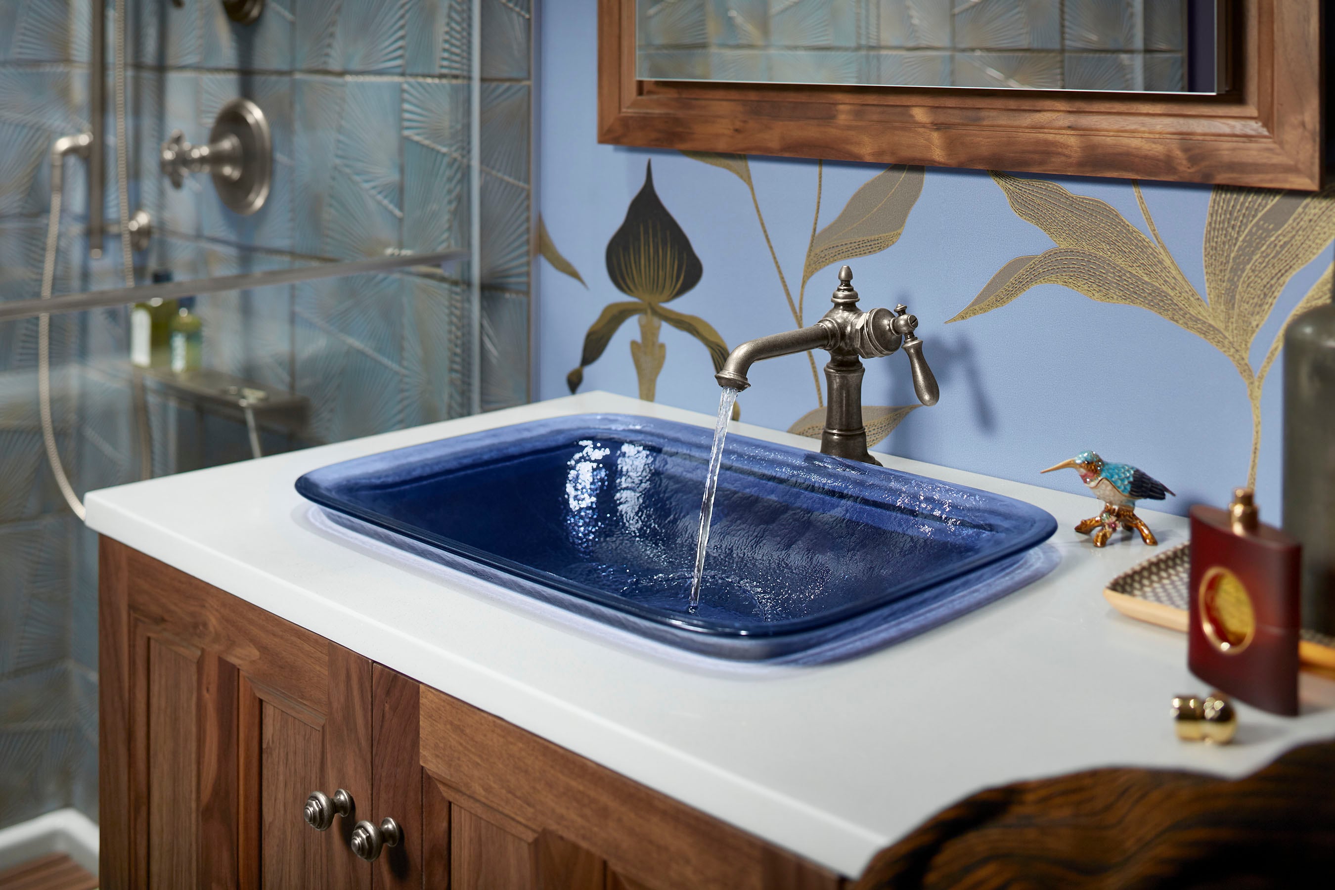 KOHLER Inia Translucent Sapphire Glass Drop In Rectangular