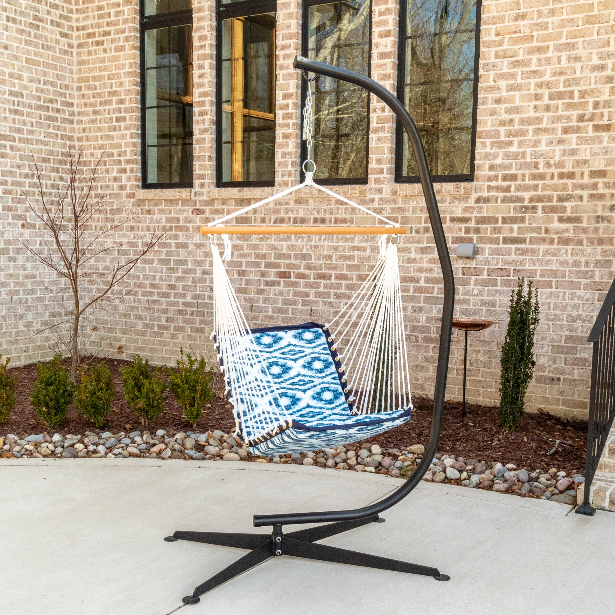 Hammock Chair with Foot Rest, Sky Chair with Metal Bar, Hanging Chair  Outdoor wi