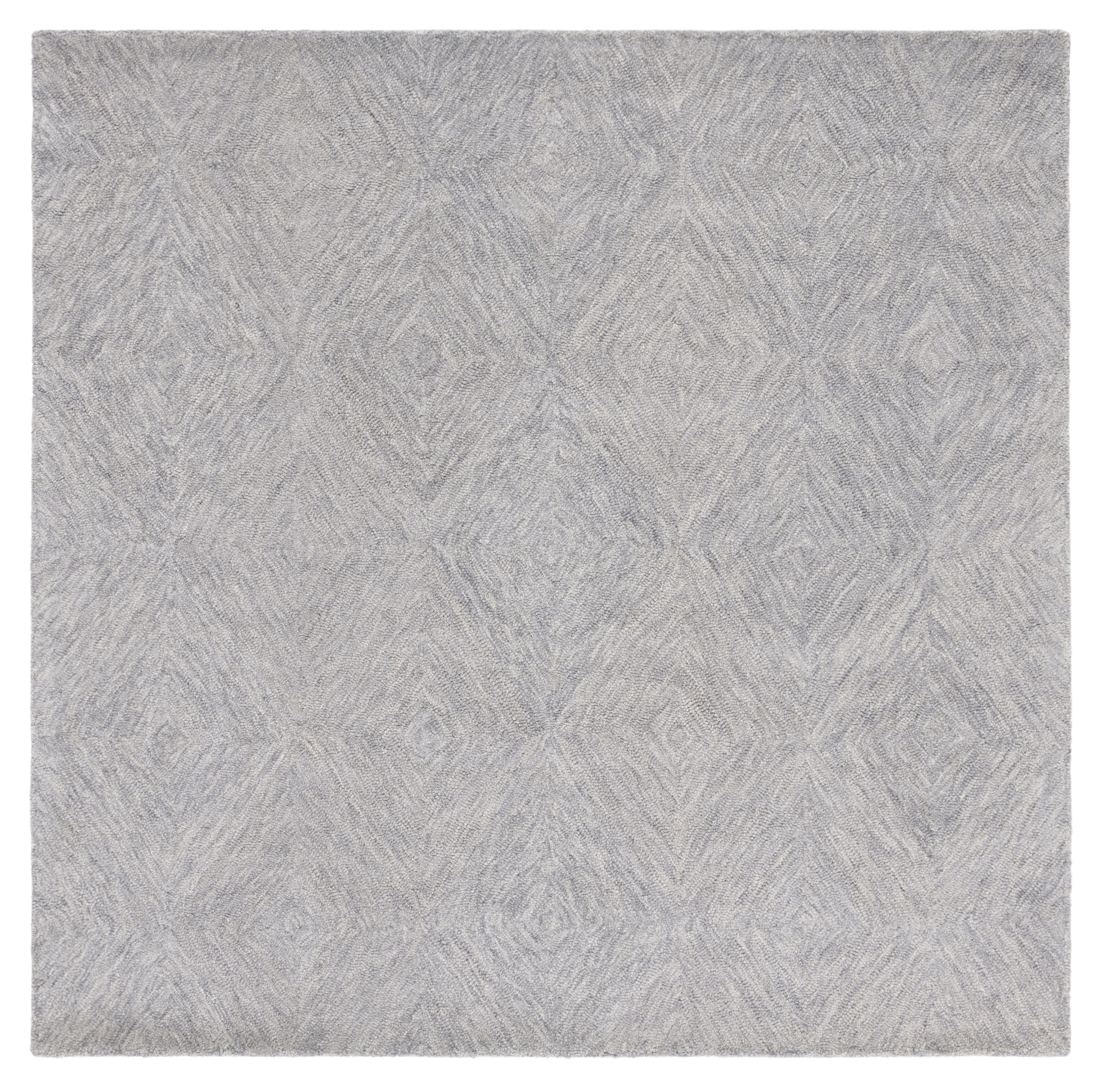 Classic Gray Square Hand-Tufted Wool Area Rug - 6' Elegance