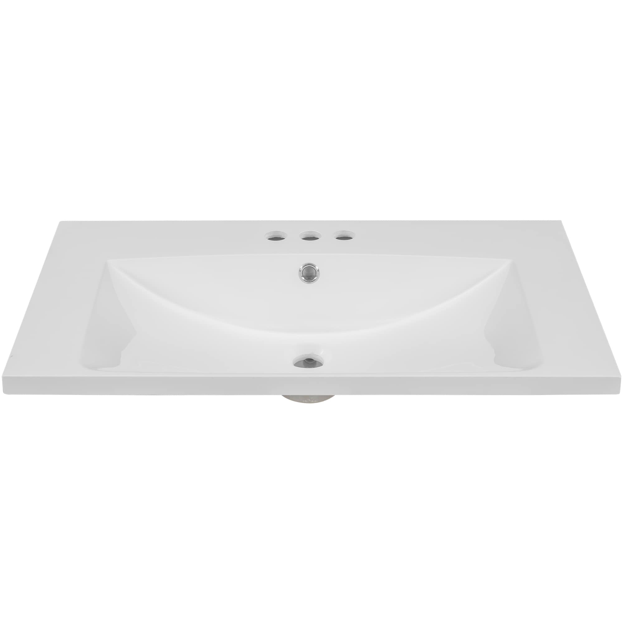 MELLIN LSA316072 30 x 18-in White Ceramic Drop-in Single Sink 4-in Centerset Faucet Mount Bathroom Vanity Top