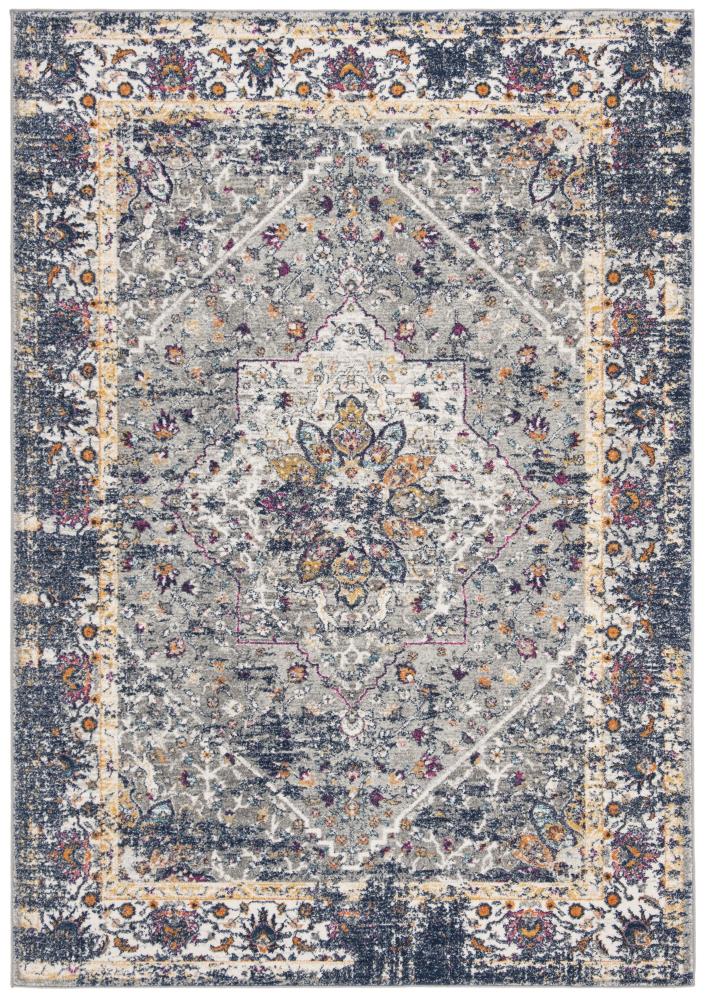 Safavieh EVK288N-5 Evoke Byron 5 x 8 (ft) Loomed Synthetic Gray/Navy Rectangular Indoor Distressed/Overdyed Vintage Area rug