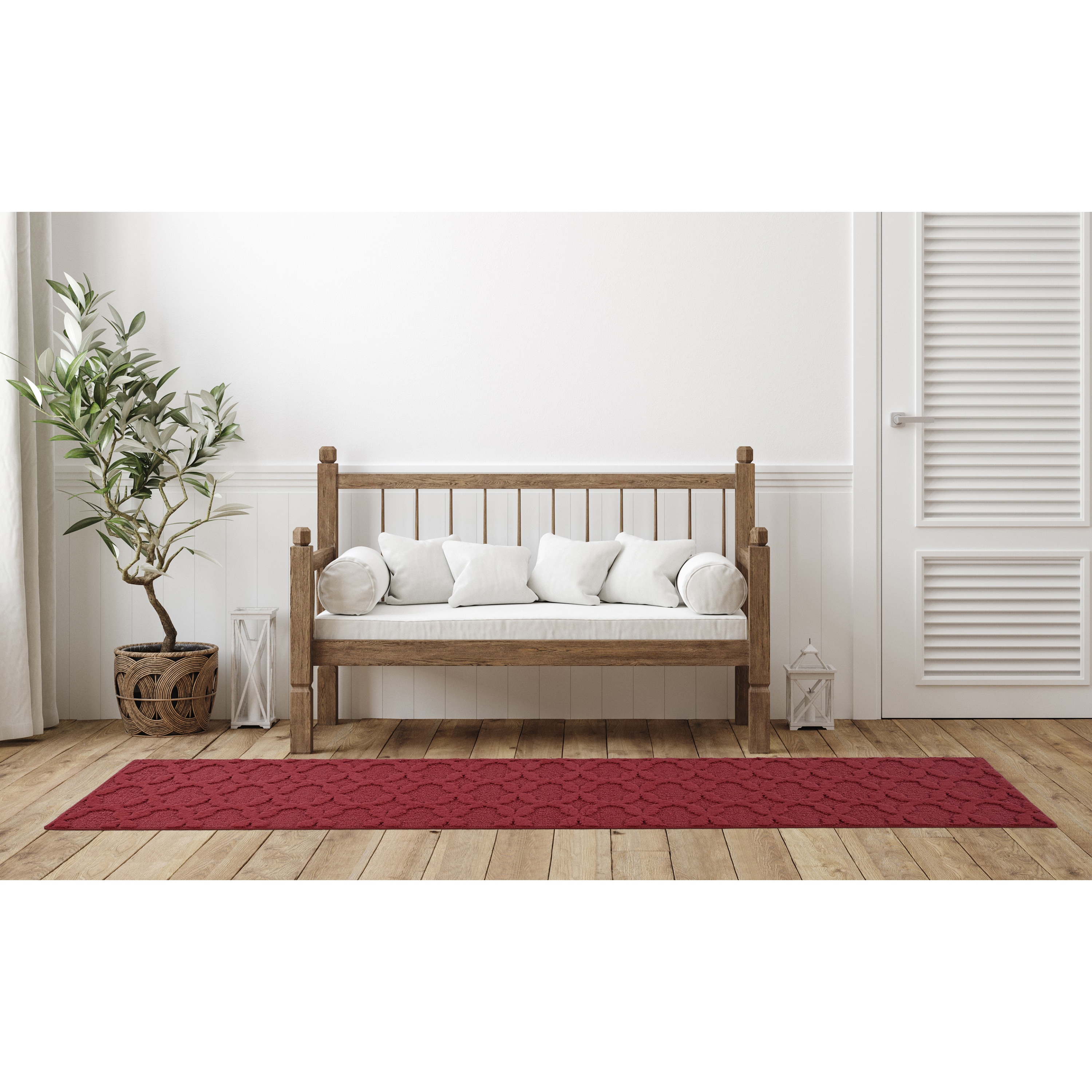 Garland Rug CL100N02409614 Sparta 2 X 8 (ft) Chili Red Indoor Geometric Farmhouse/Cottage Runner Rug