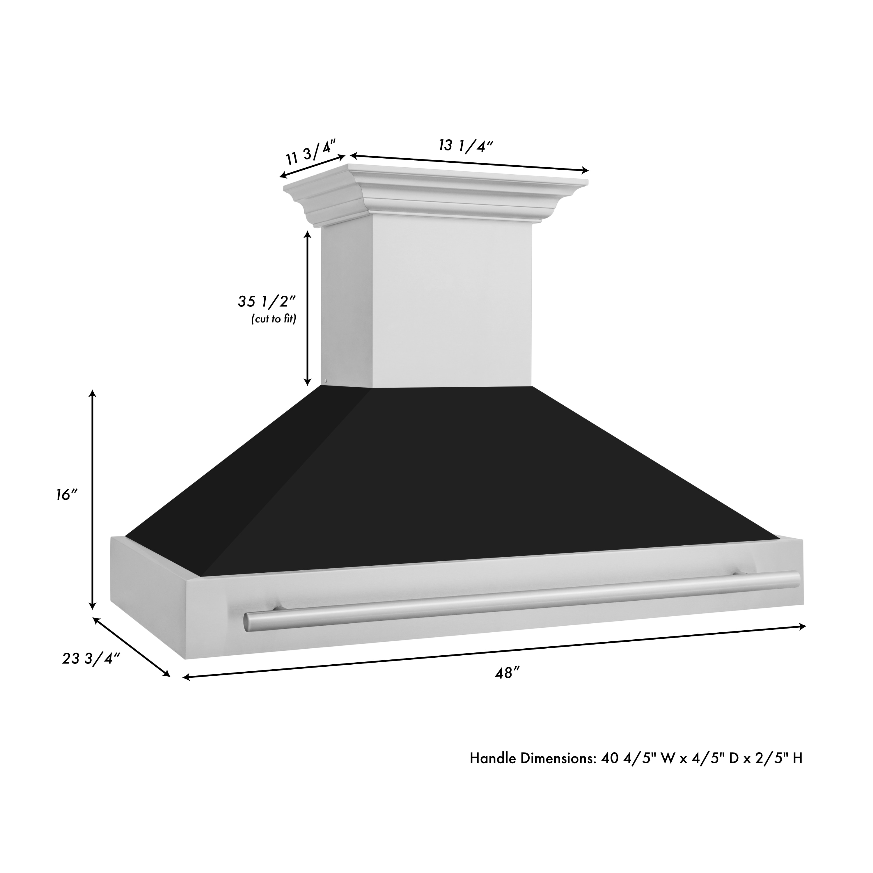 ZLINE KITCHEN & BATH 8654STX-BLM-48 Wall-Mounted-Range-Hoods - View #4