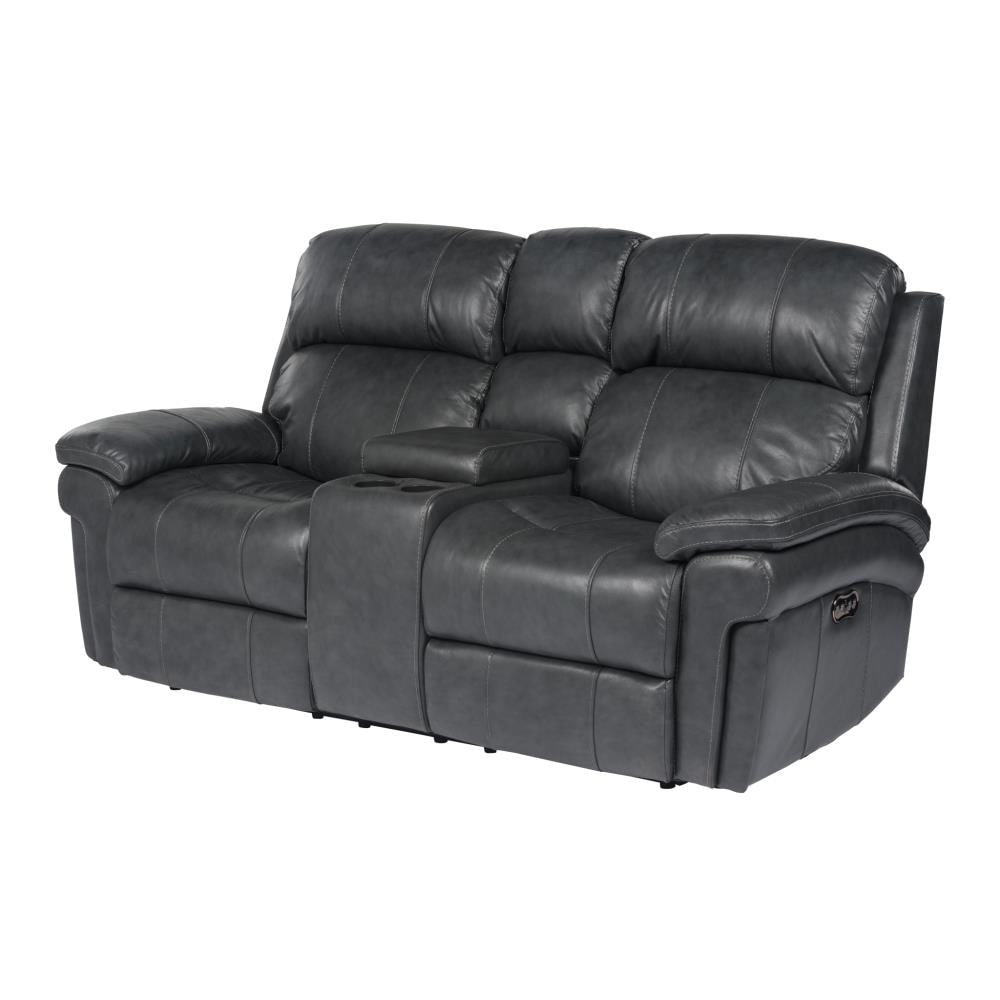 Sunset Trading Luxe Leather Casual Steel Gray Genuine Leather Reclining 