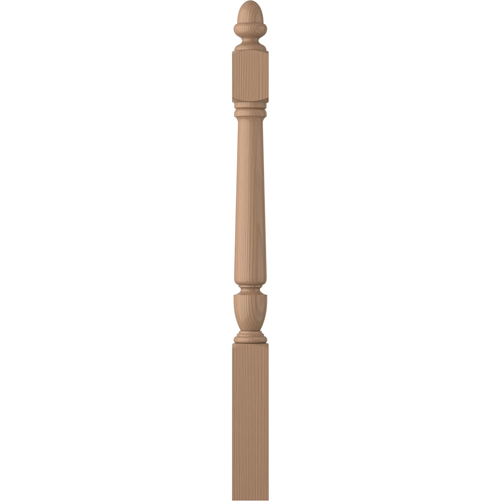 L.J. Smith Stair Systems LJP-3040-P Regent 3.5-in x 47.75-in Unfinished Poplar Starting Stair Newel Post
