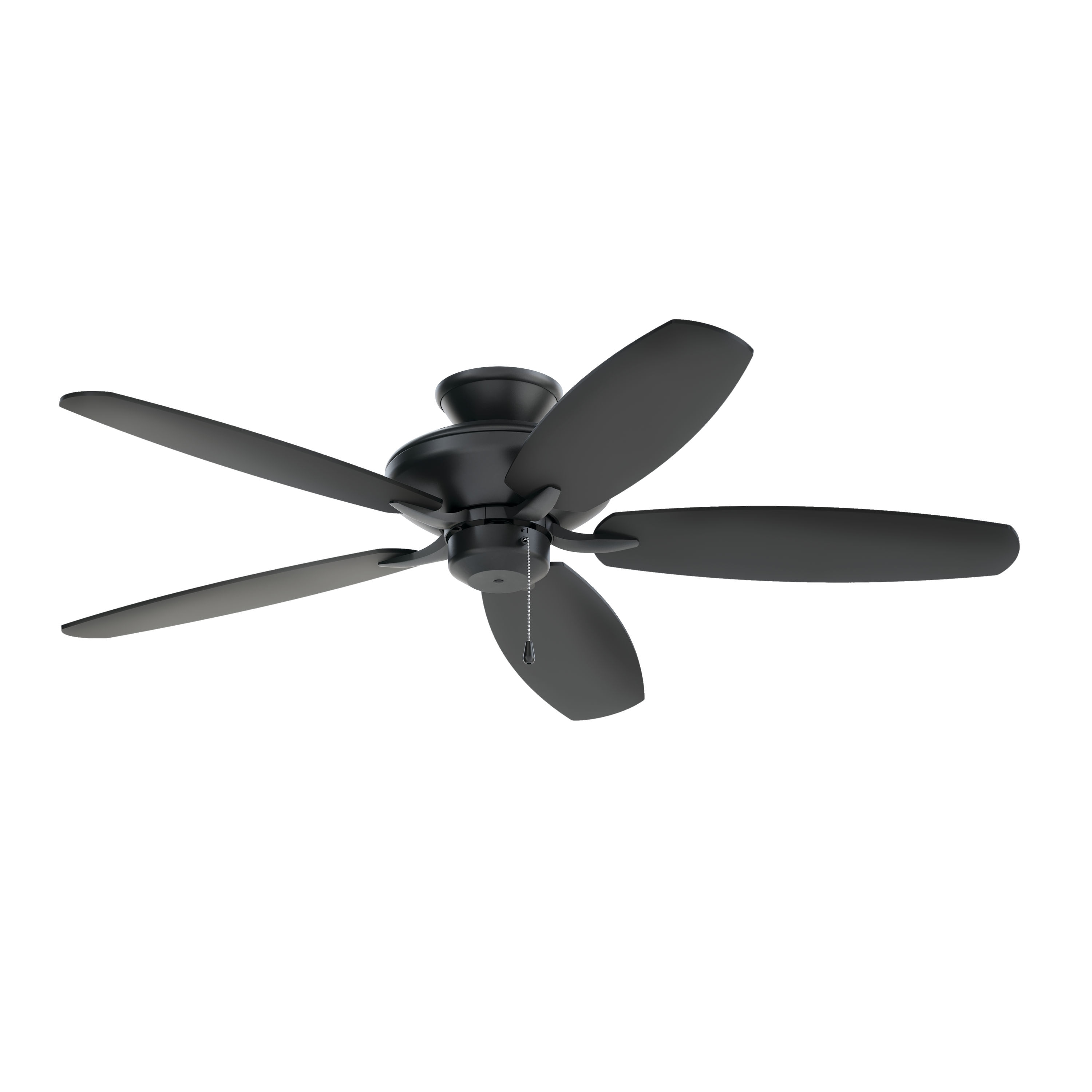 Kichler 330164SBK Renew ES 52-in Downrod or Flush Mount Satin Black with Satin Black Blades Ceiling Fan Light Kit Compatible ( 5 -Blade )