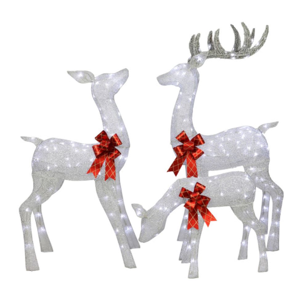 Puleo International YD1803L3A 48-Inches Freestanding Deer Free standing decoration with White LED Lights