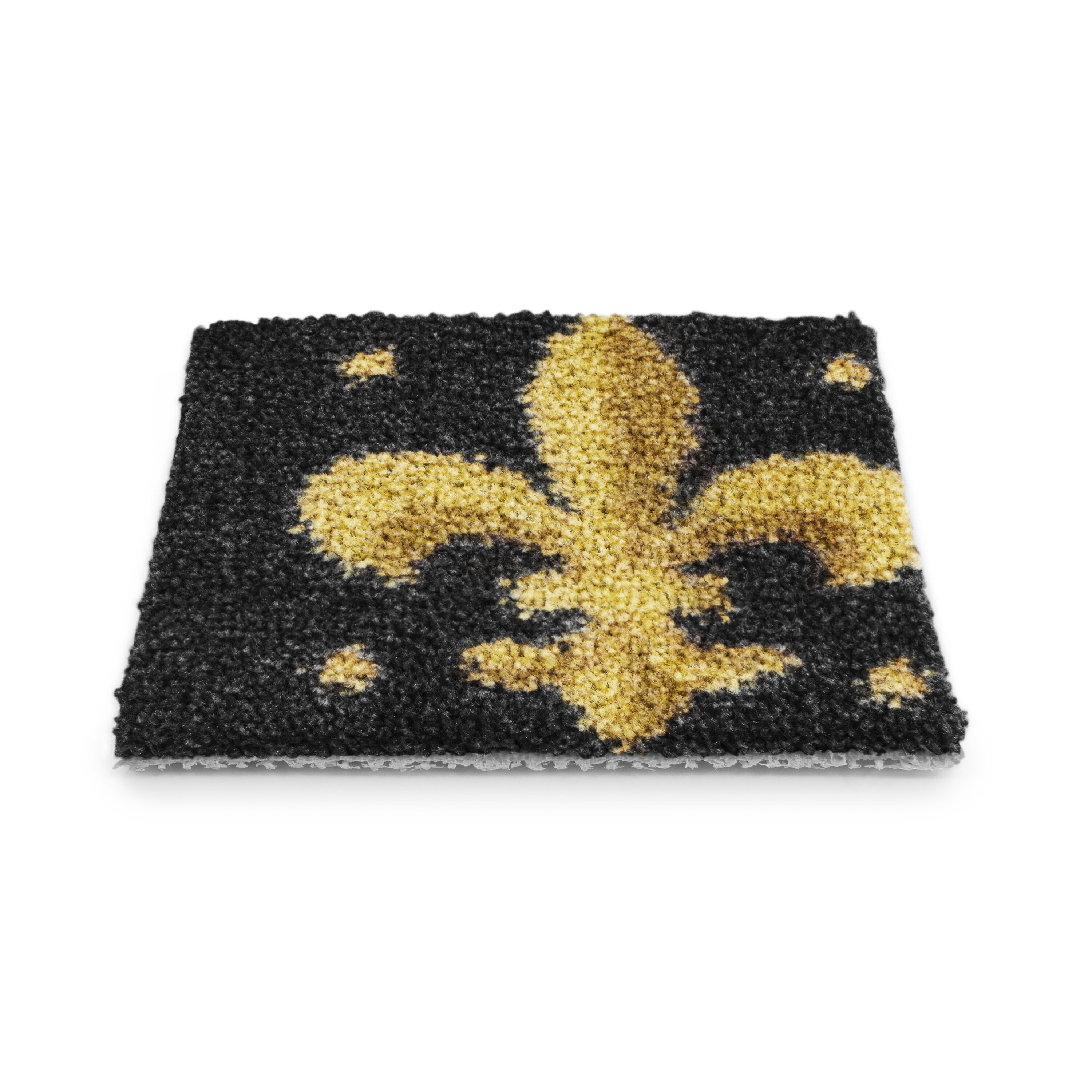 Luxurious Black Gold Fleur De Lis Pattern Car Floor Mat