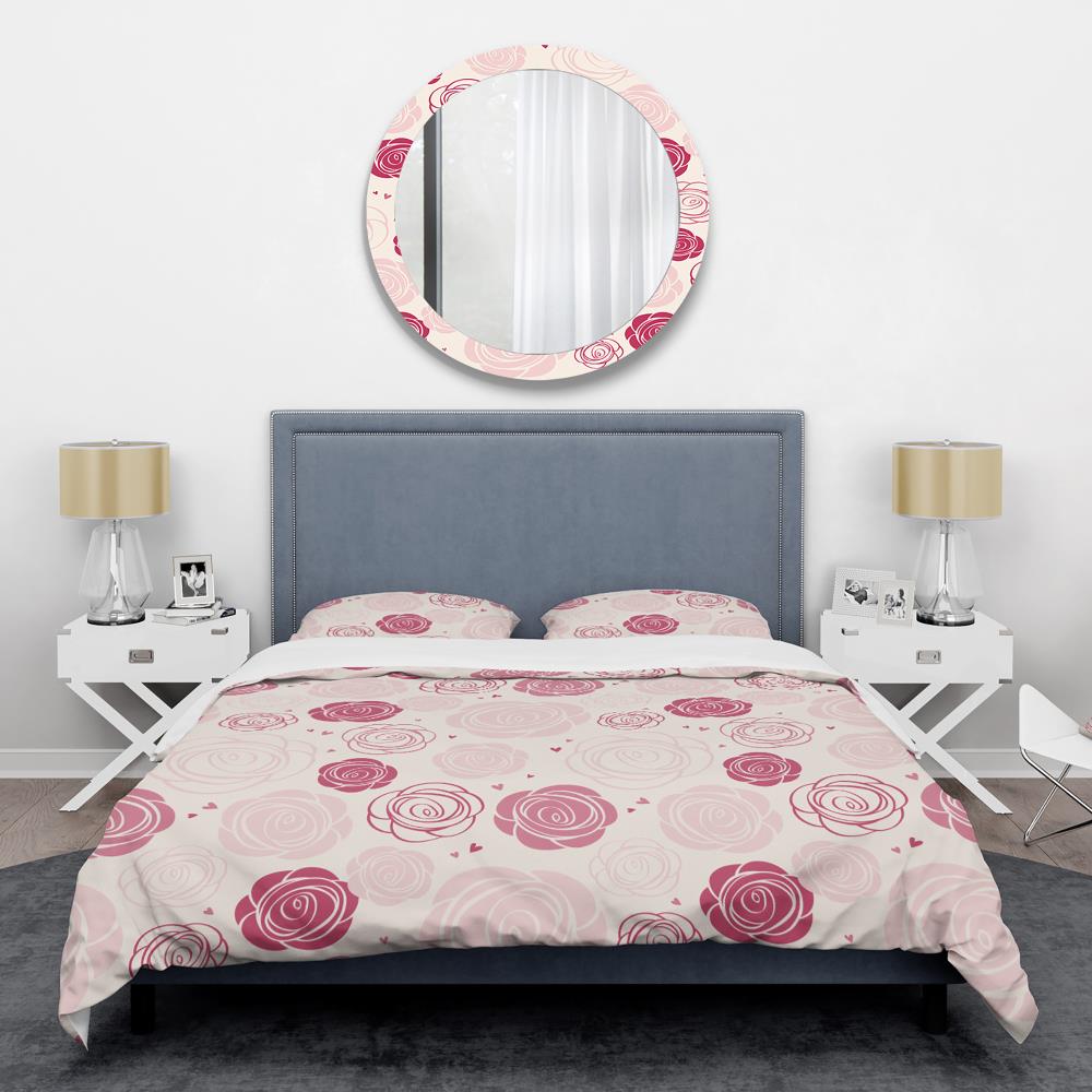 Designart BED24458-T 3 -Piece Pink Twin Duvet cover Set