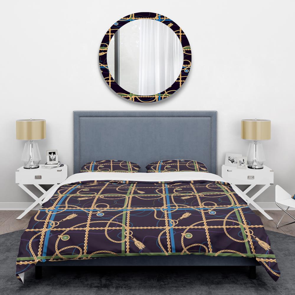 Designart BED24385-T 3 -Piece Black Twin Duvet cover Set